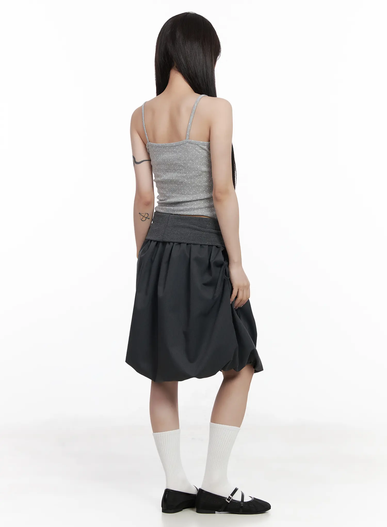 Lace Trim Polka Dot Crop Sleeveless Top CF523 - Image 5
