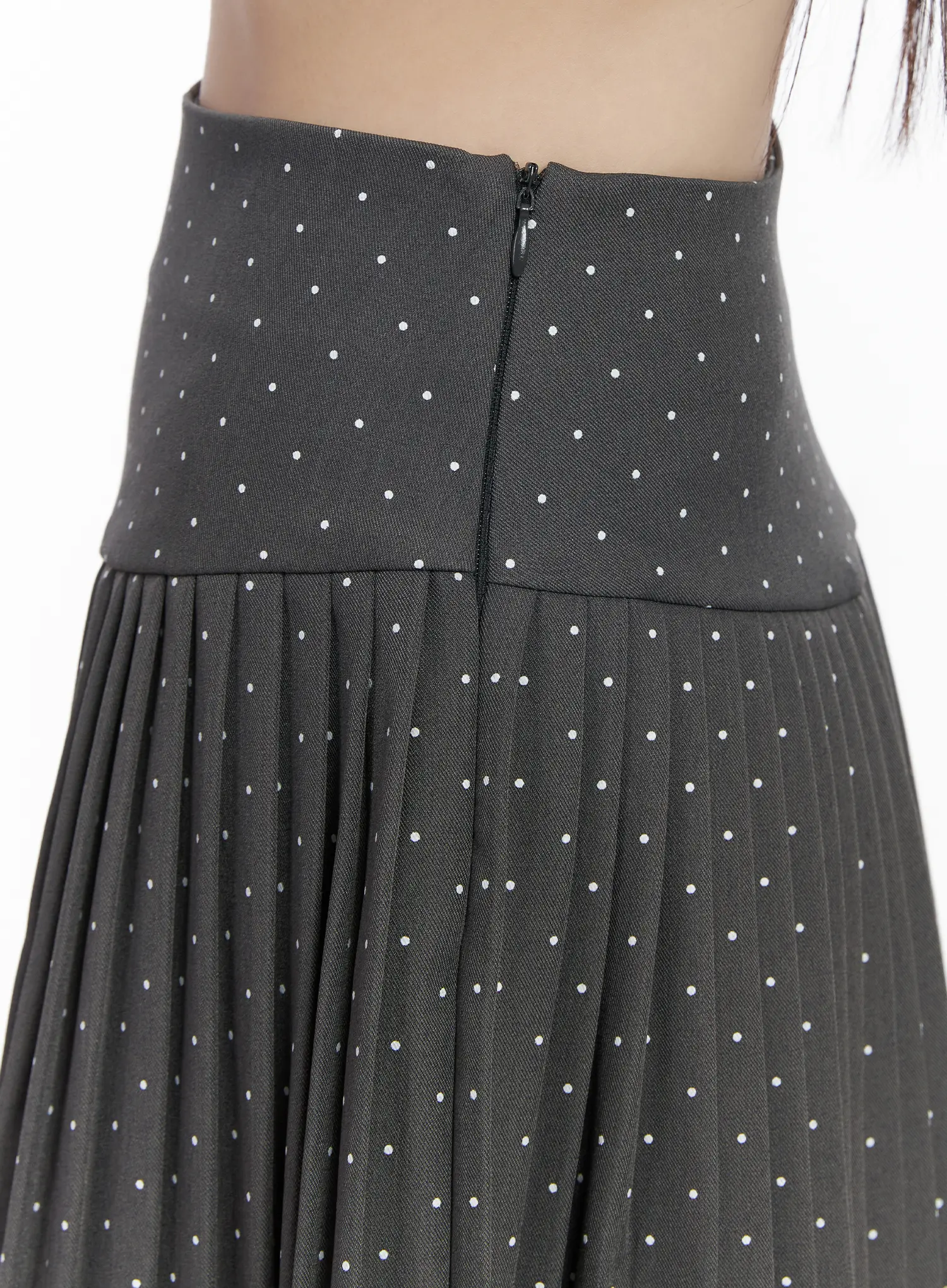 Lace Trim Polka Dot Pleated Mini Skirt CM525 - Image 9