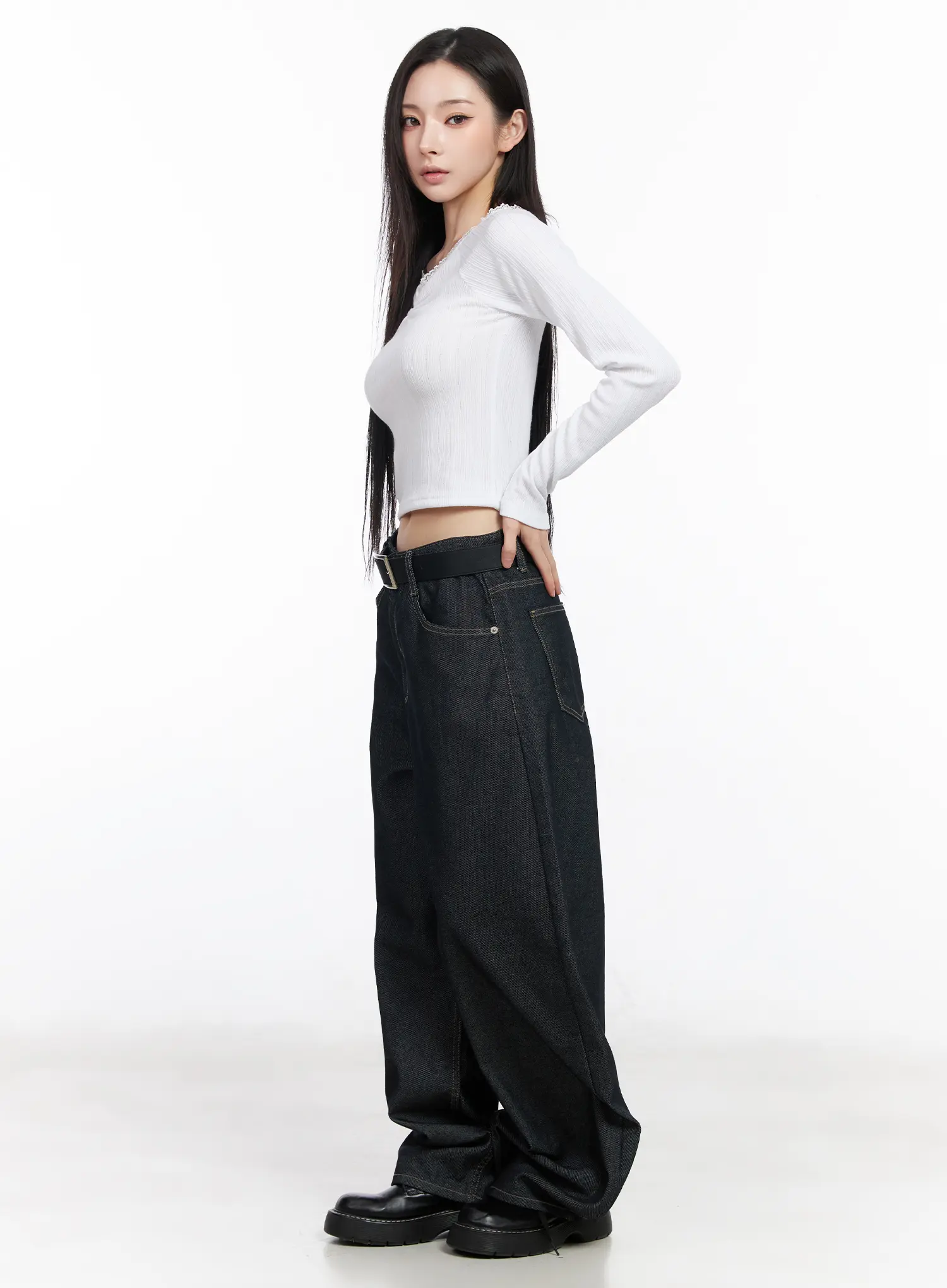 Lace Trim Raglan Long Sleeve Top CM519 - Image 4