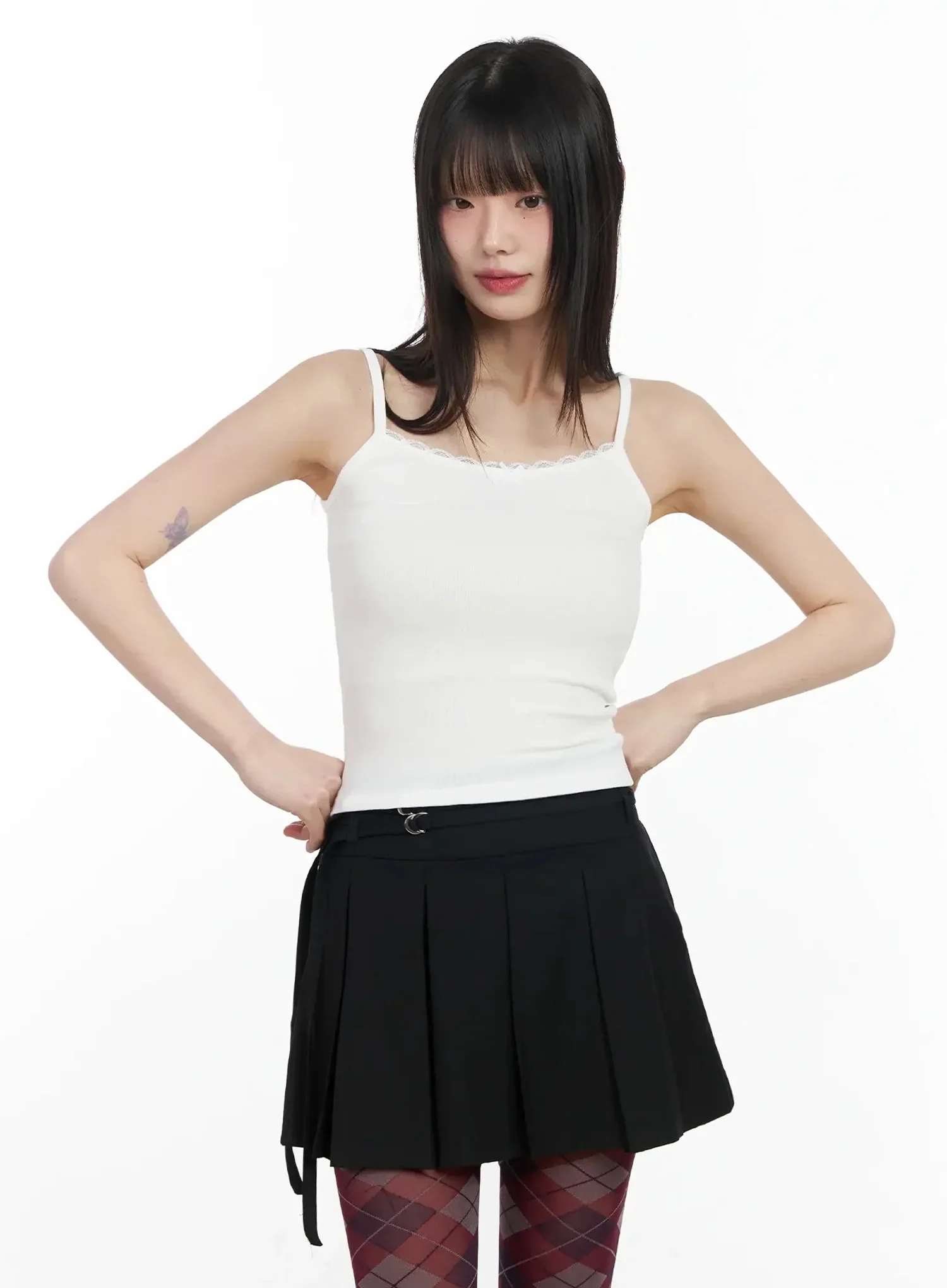Lace Trim Ribbon Camisole IM523 - Image 7