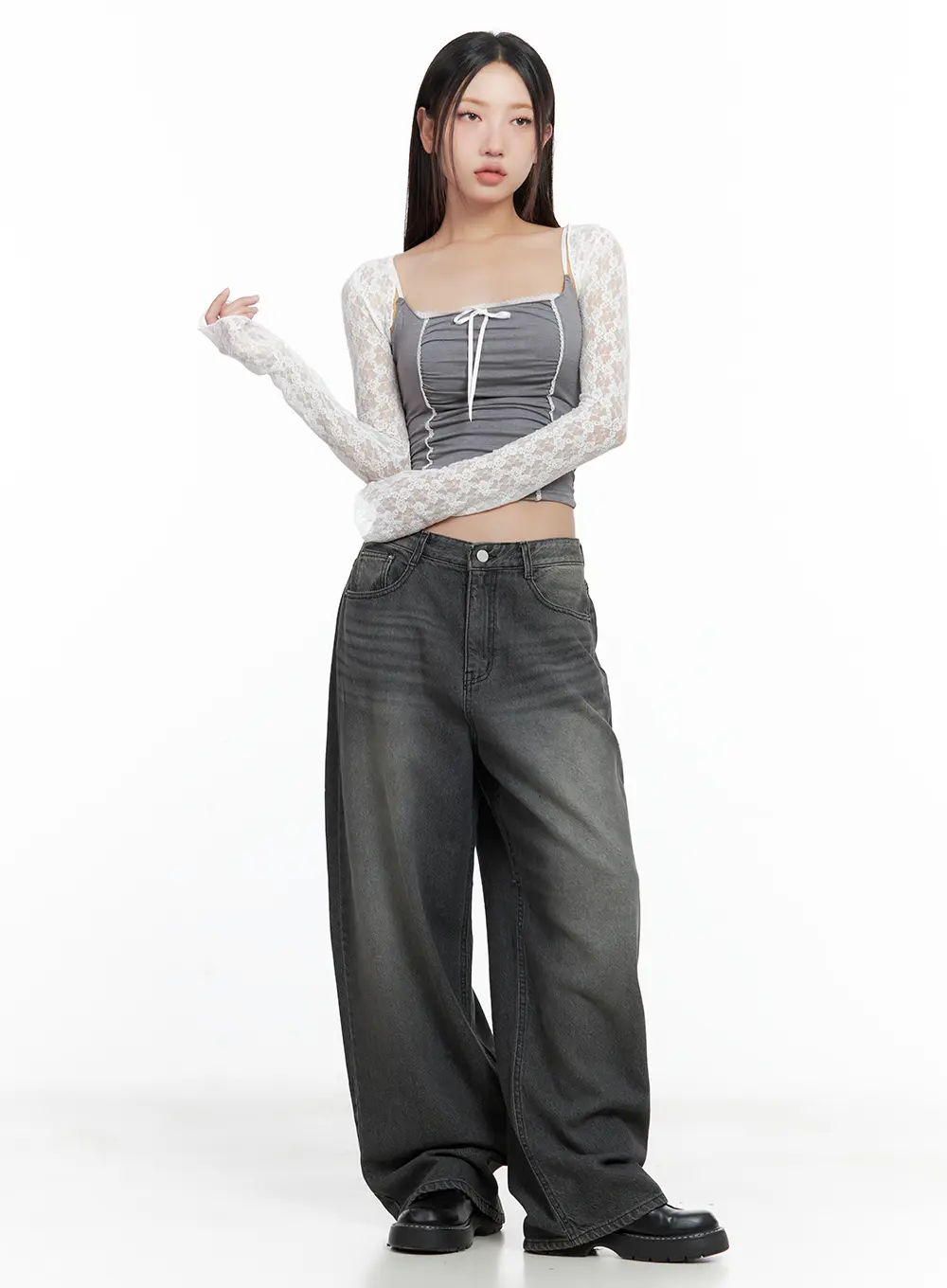 Lace-Trim Shirred Ribbon Camisole CL508 - Image 10