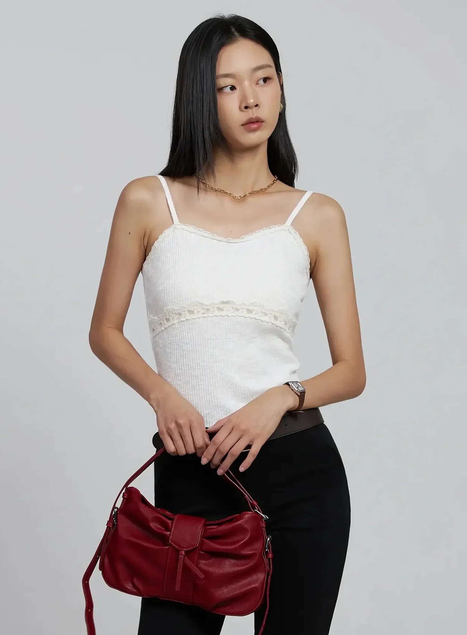 Lace Trim Sleeveless Camisole IM520