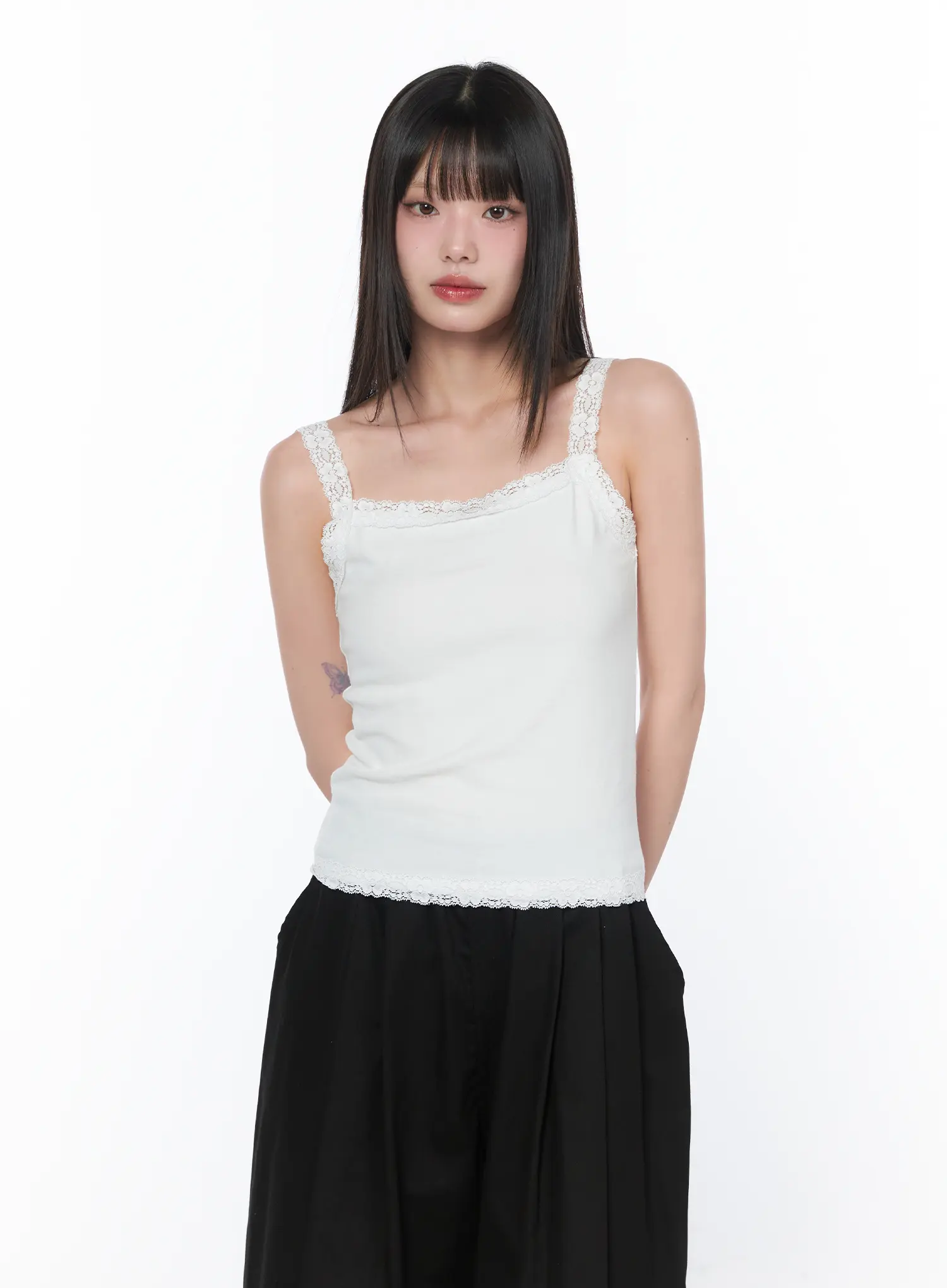 Lace Trim Sleeveless Top CA528 - Image 5