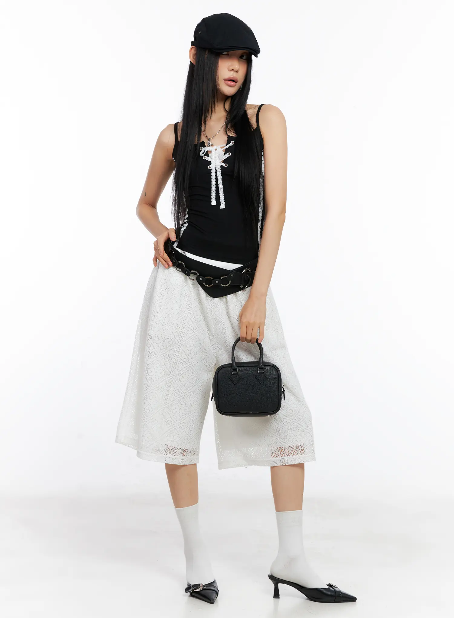 Lace-Up Eyelet Tank Top CL530 - Image 8