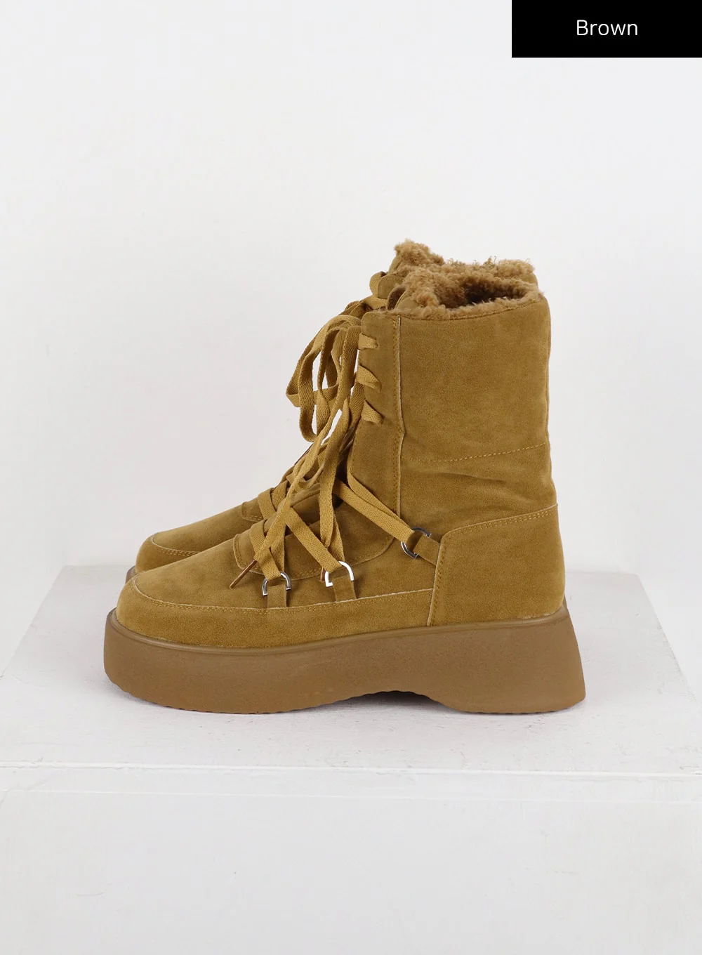 Lace-Up Suede Platform Boots CD318 - Image 5