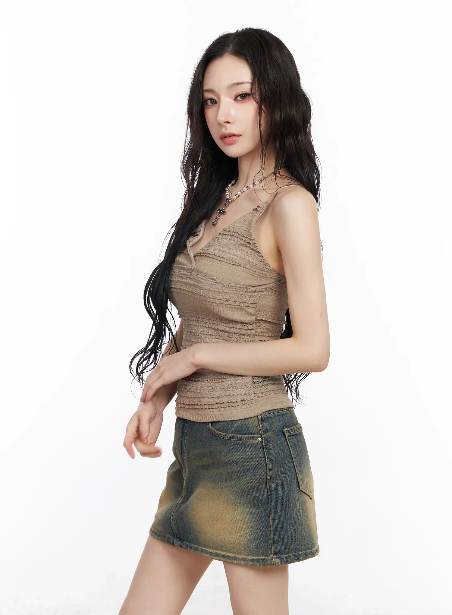 Lace V-Neck Crop Tank CM518 - Image 6