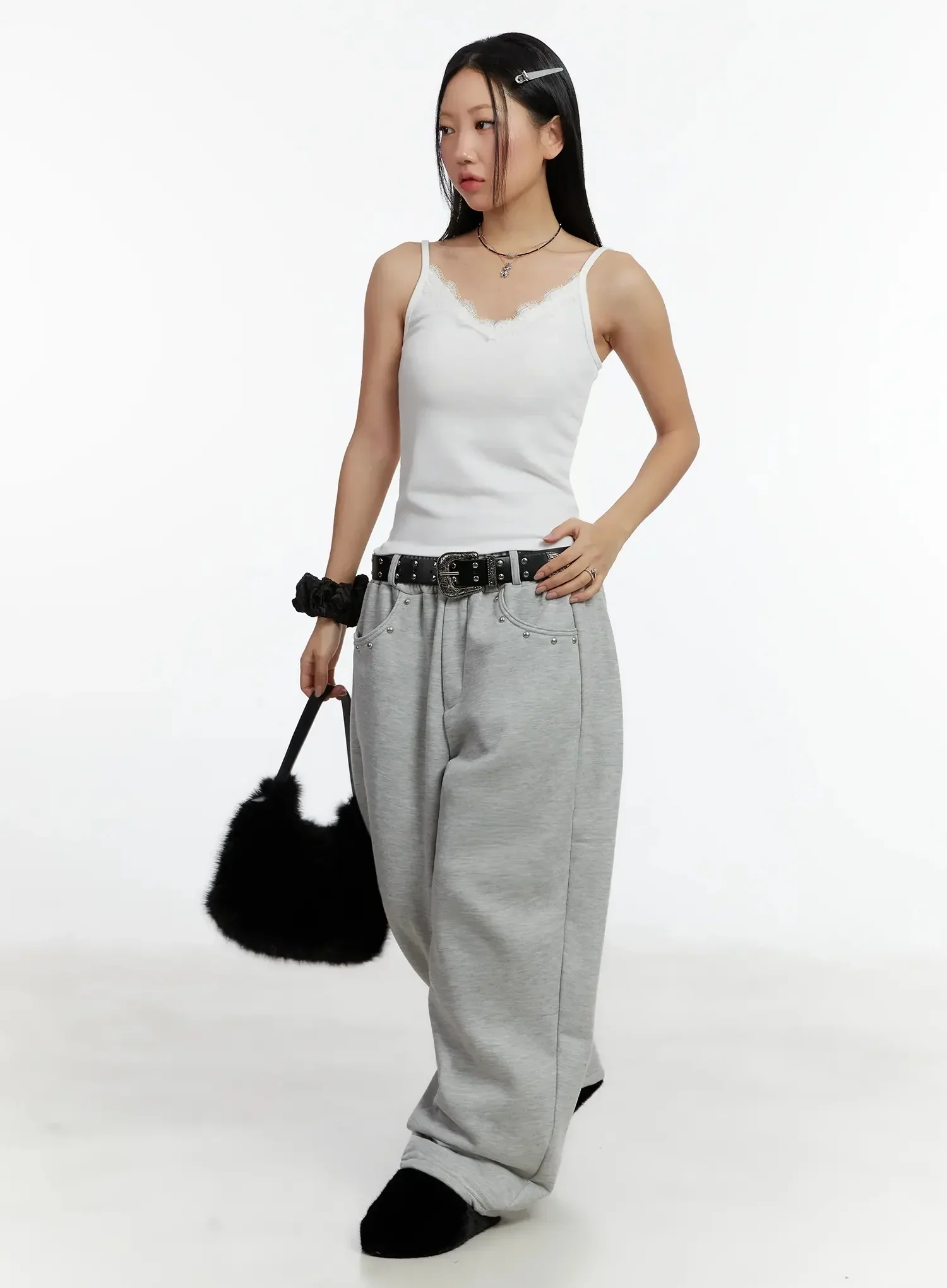 Lace V-Neck Sleeveless Top ID525