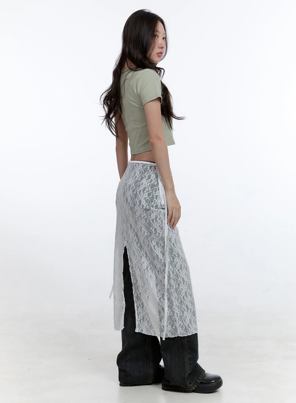 Lace Whisper Maxi Wrap Skirt CG414 - Image 7