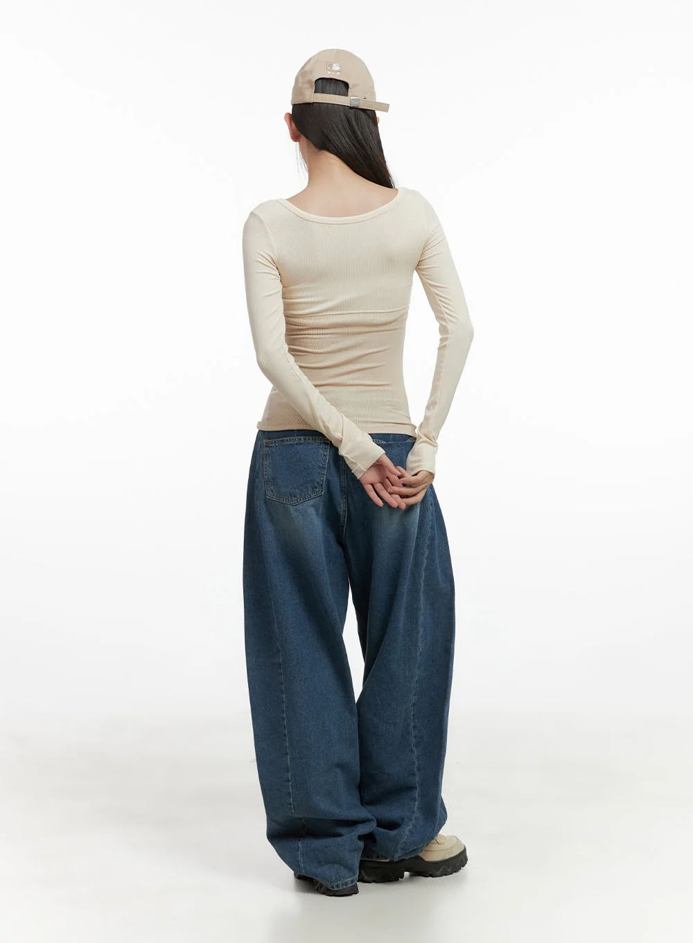 Lacey Washed Denim Baggy Jeans CO404 - Image 4