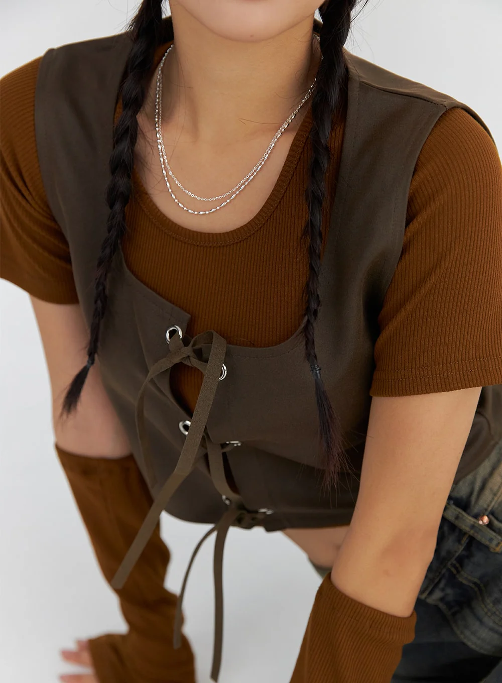 Layered Chain Necklace CS321 - Image 4