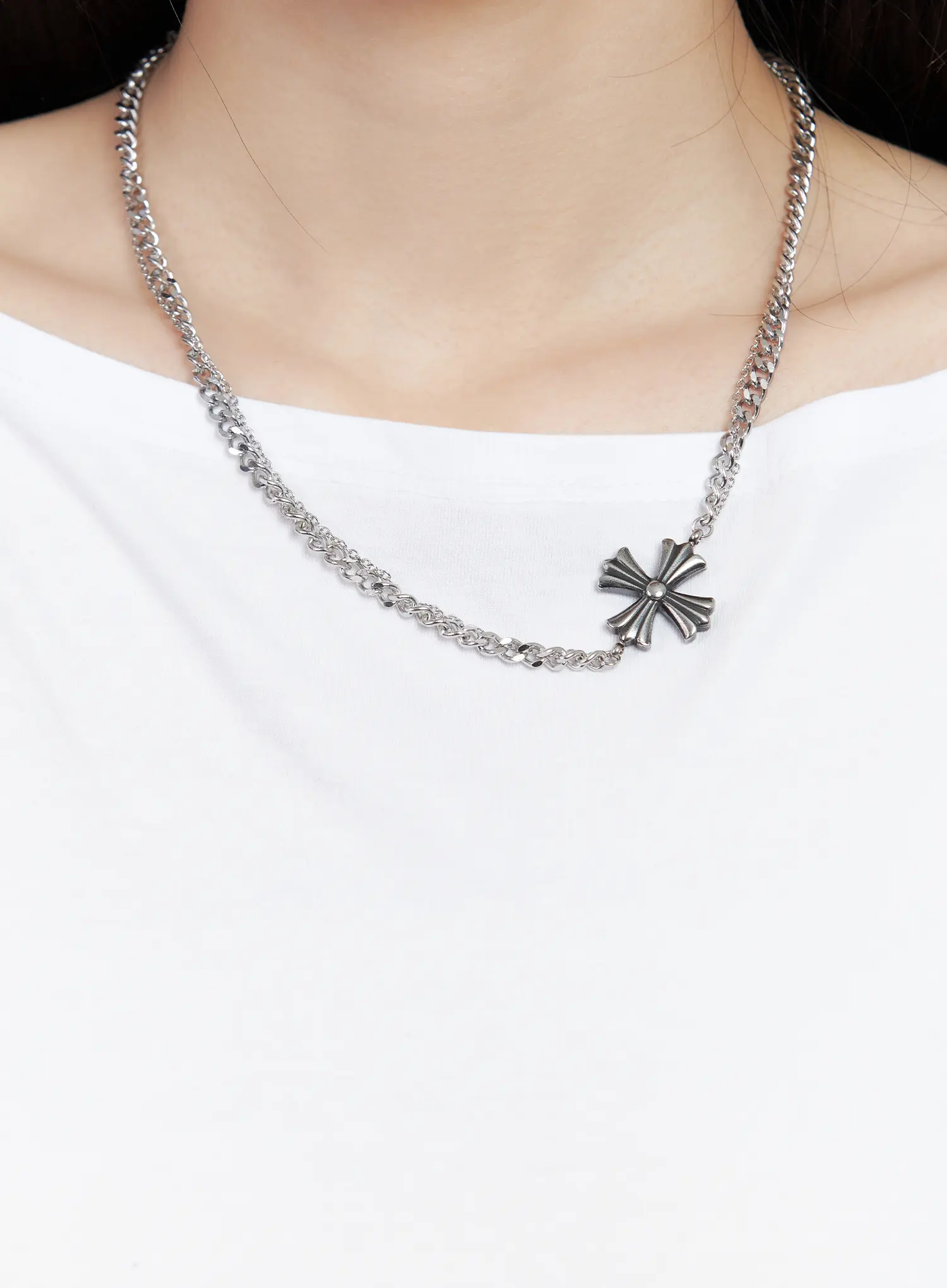 Layered Chain Pendant Necklace CL501 - Image 5