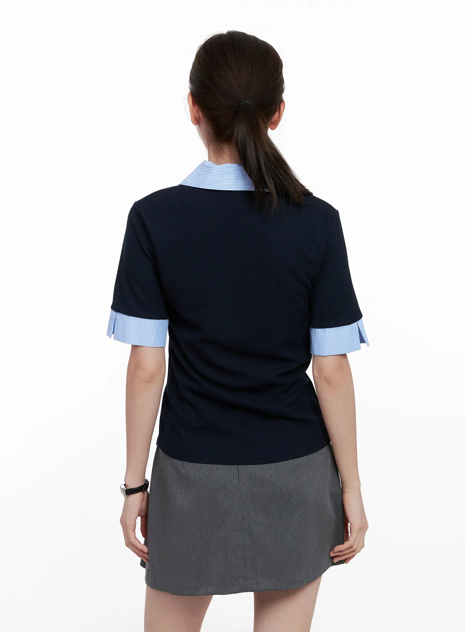 Layered Collar Short-Sleeve Shirt CL524 - Image 7