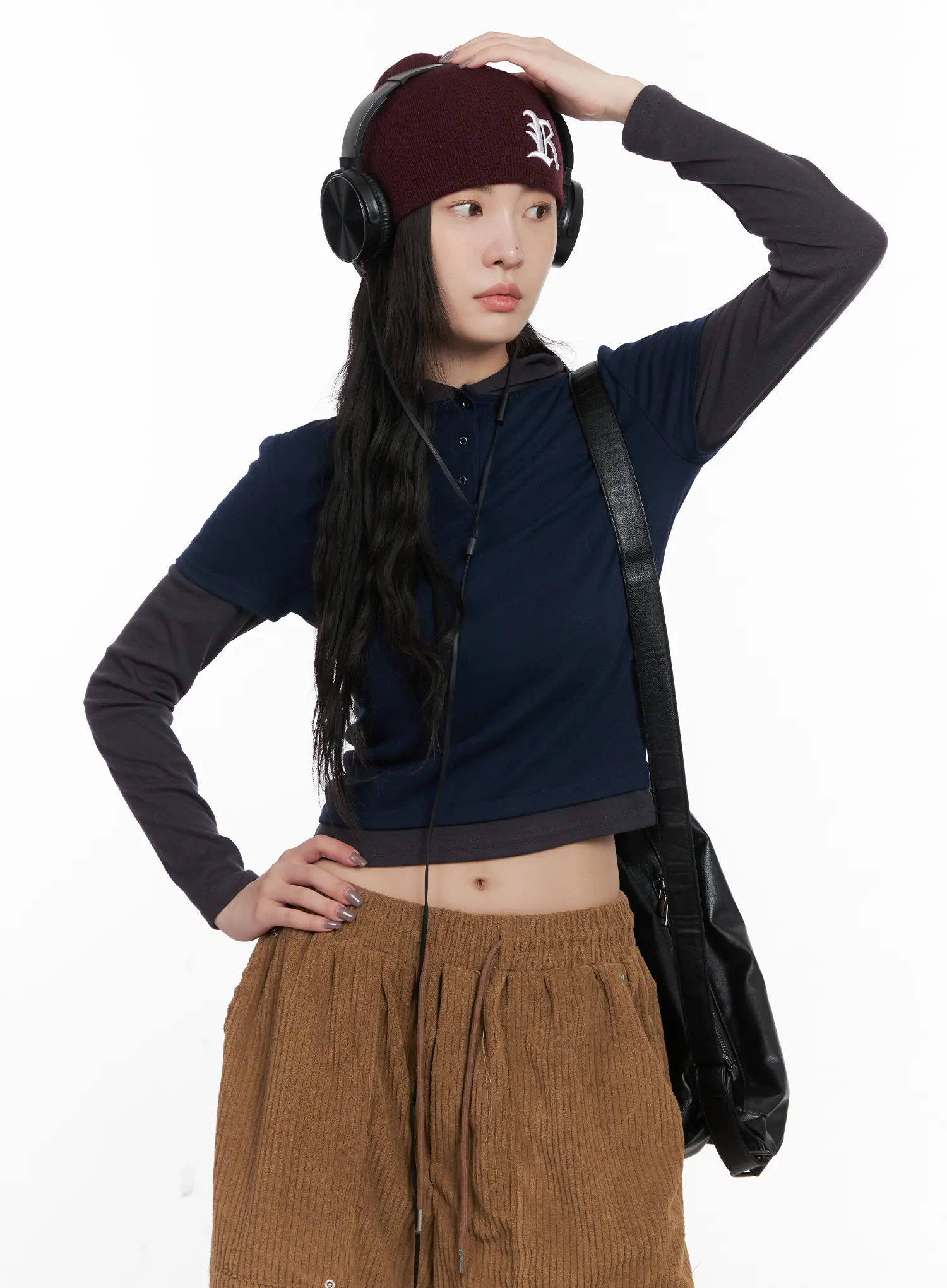 Layered Colorblock Hooded Long Sleeve CN512