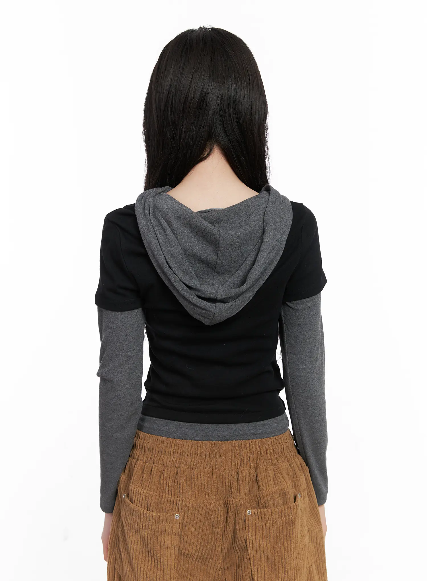 Layered Colorblock Hooded Long Sleeve CN512 - Image 2