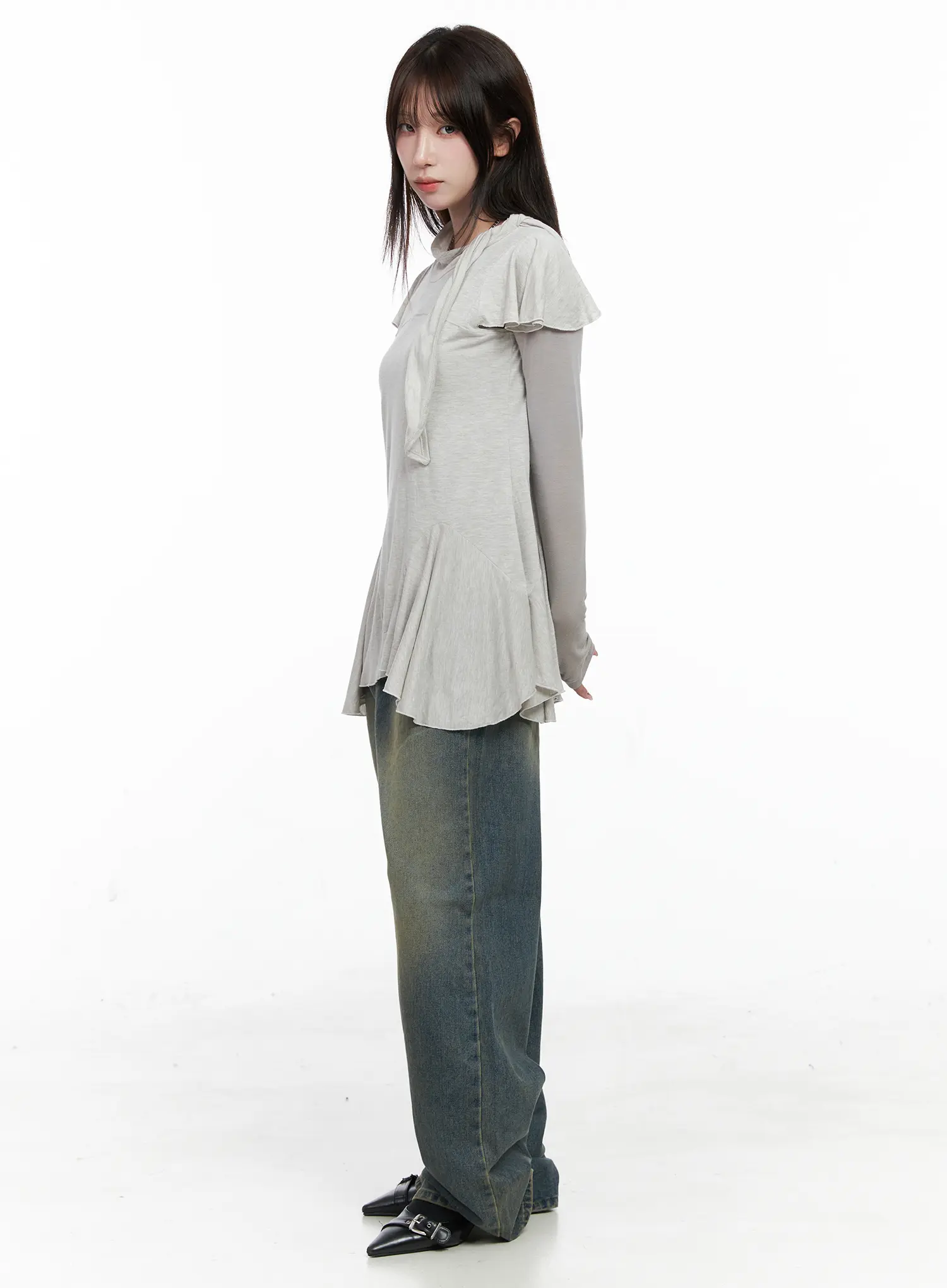 Layered Flare Sleeve Top CO520 - Image 3