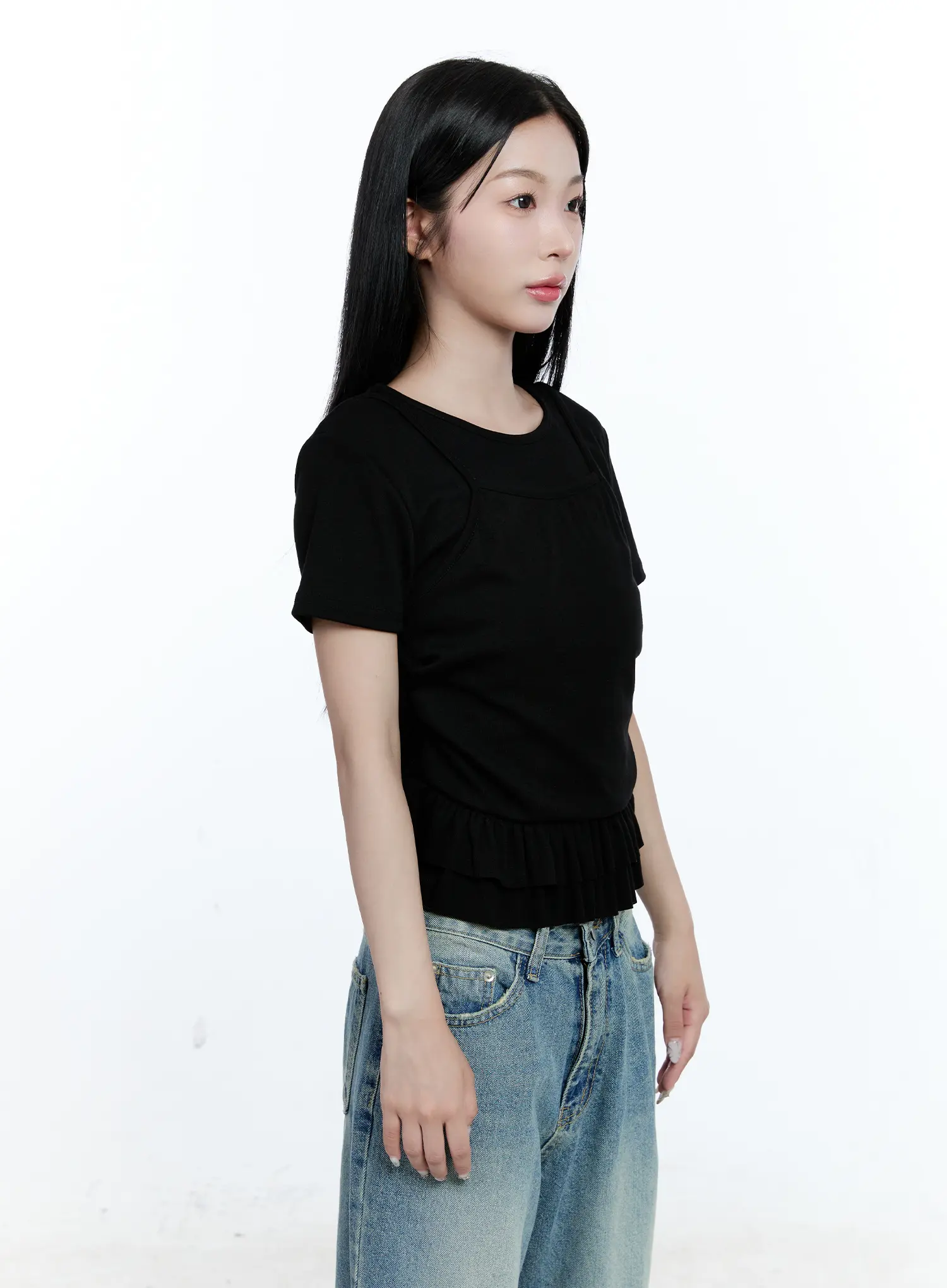 Layered Frill Short-Sleeve Tee CG512 - Image 10