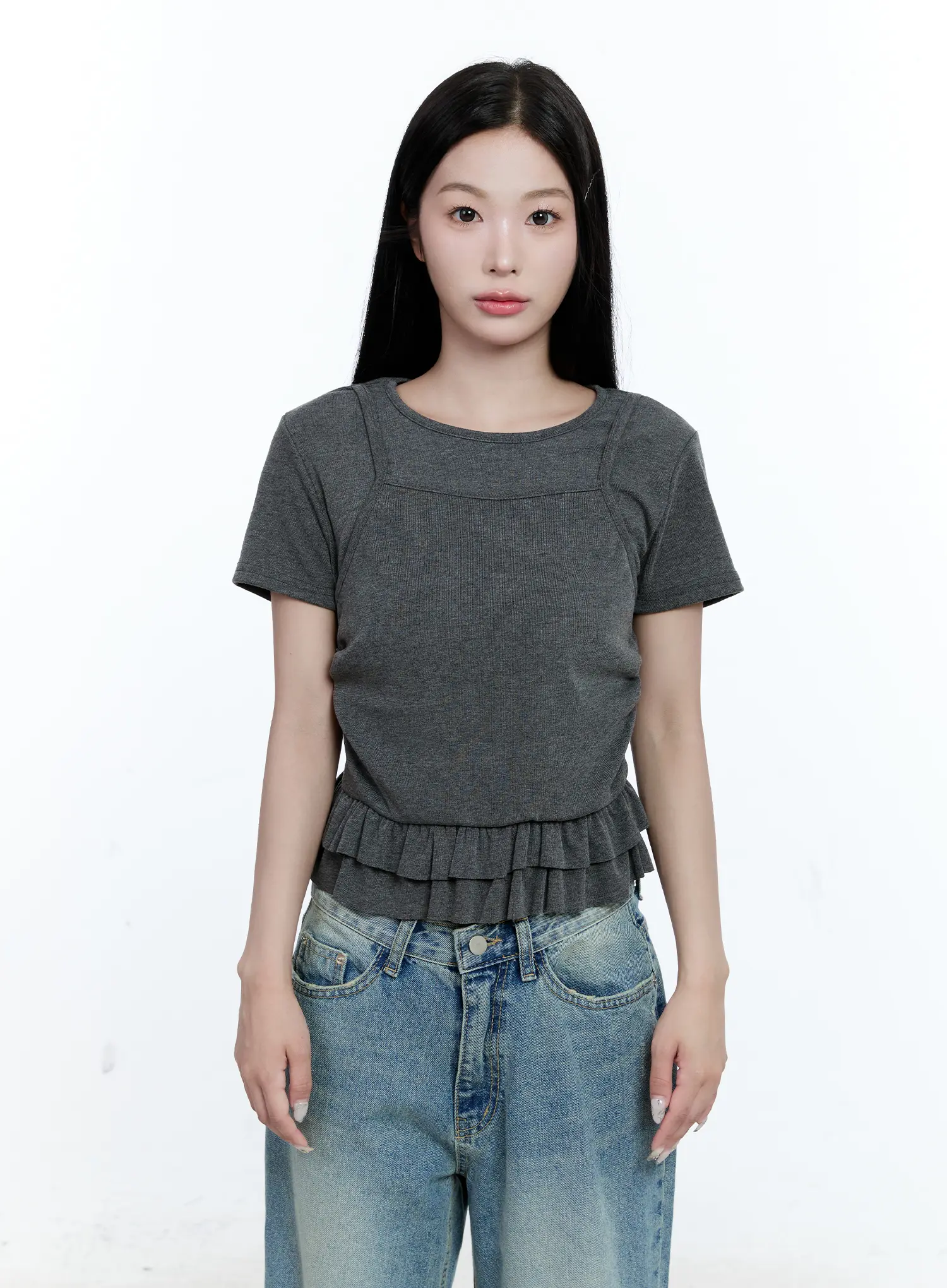 Layered Frill Short-Sleeve Tee CG512 - Image 11