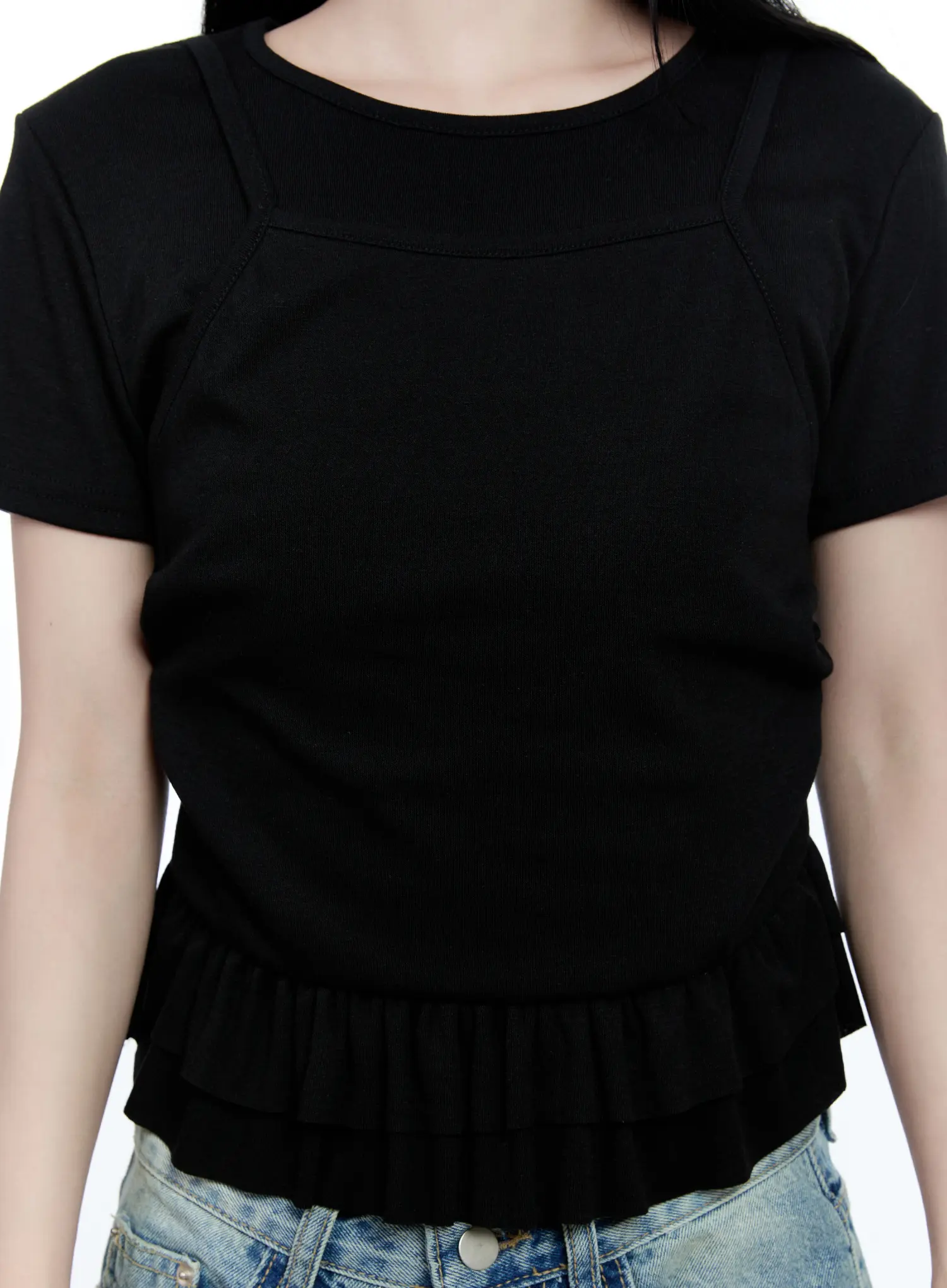 Layered Frill Short-Sleeve Tee CG512 - Image 3