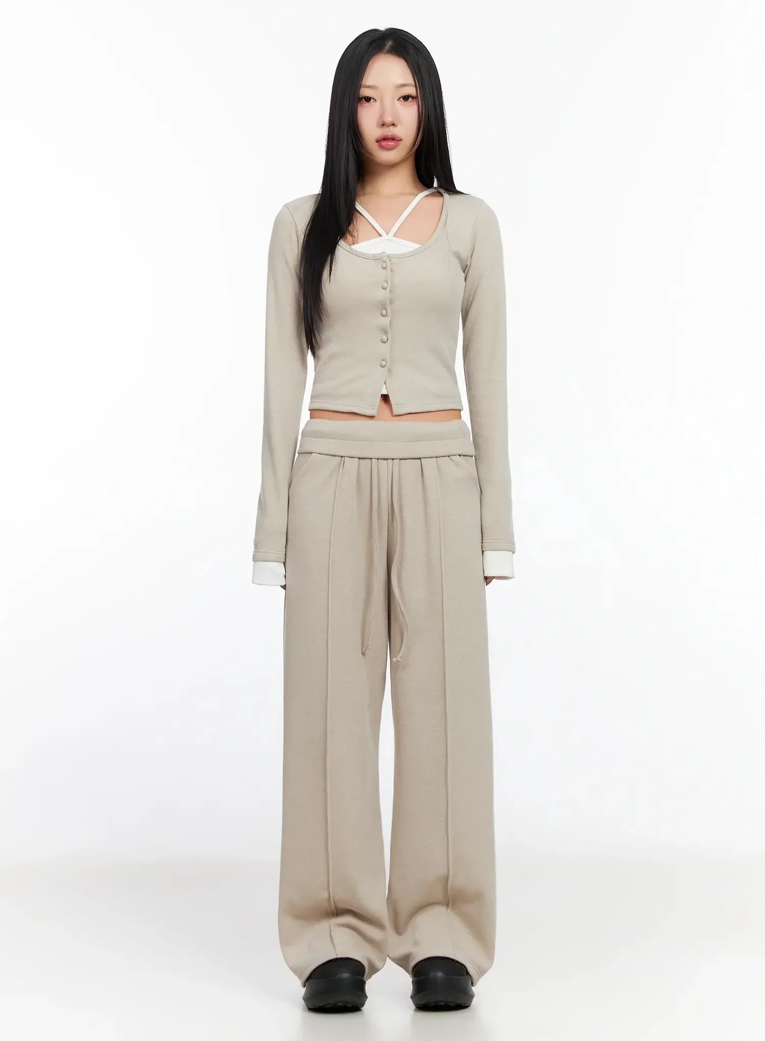 Layered Halter Cardigan Top IA507 - Image 11