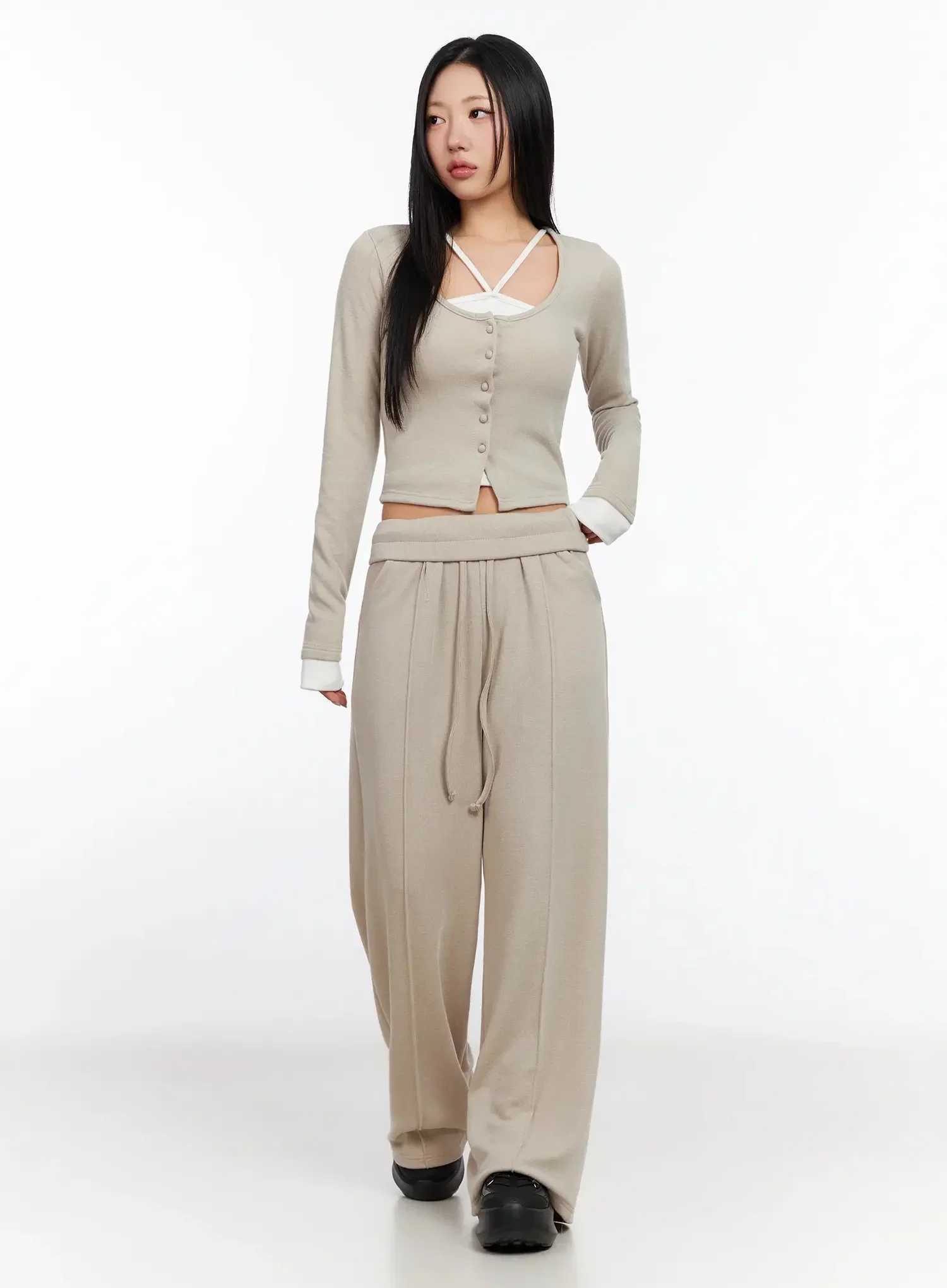 Layered Halter Cardigan Top IA507 - Image 6
