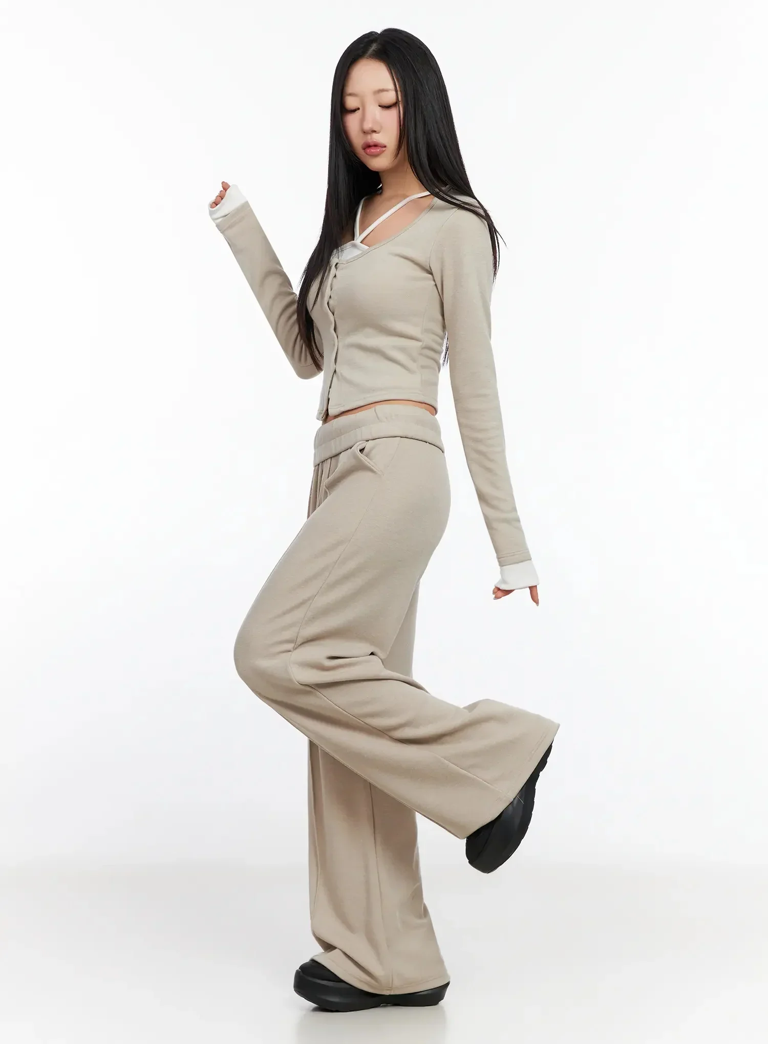 Layered Halter Cardigan Top IA507 - Image 7