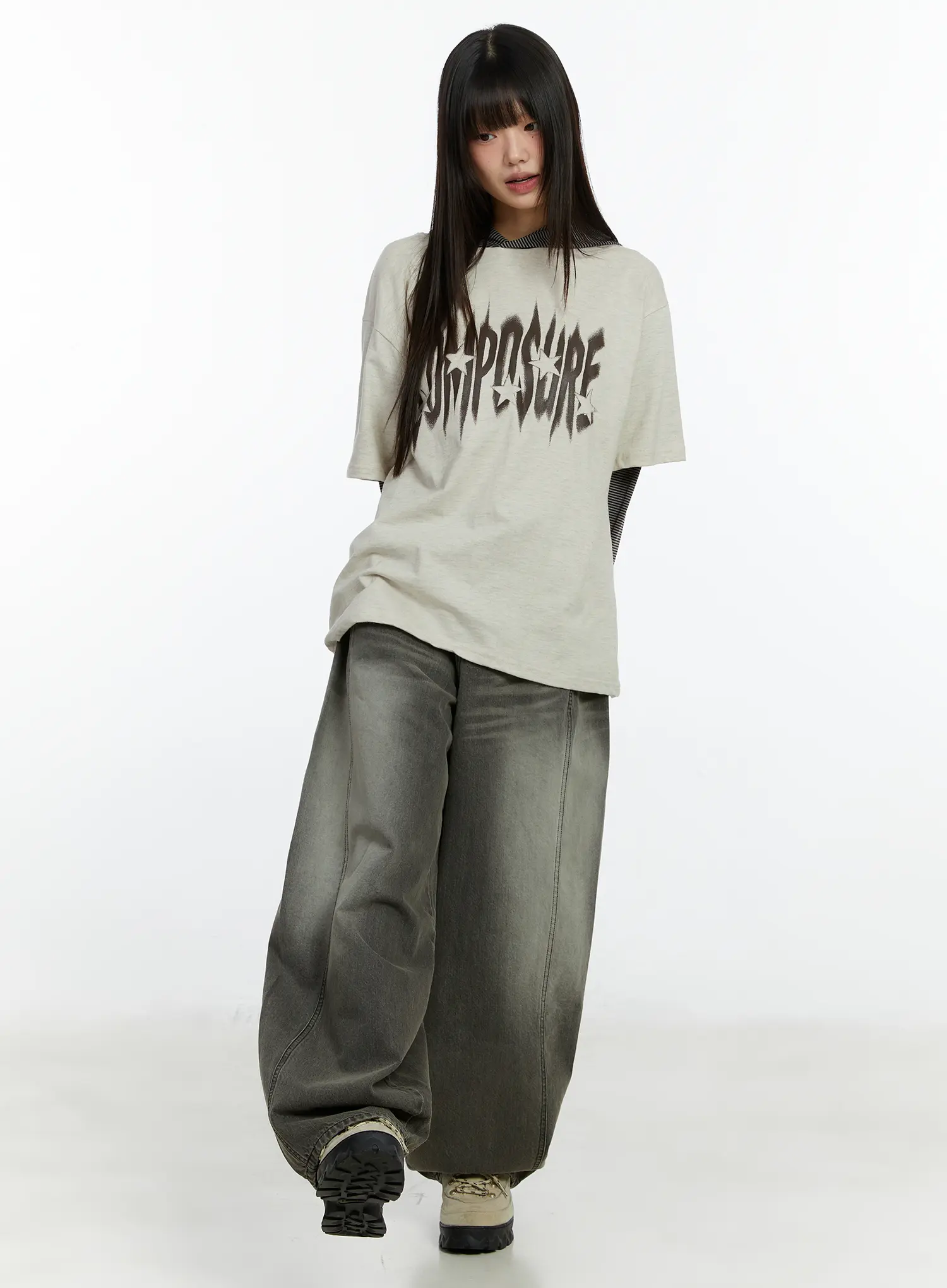 Layered Hooded Graphic Long Sleeve Top CF509 - Image 3