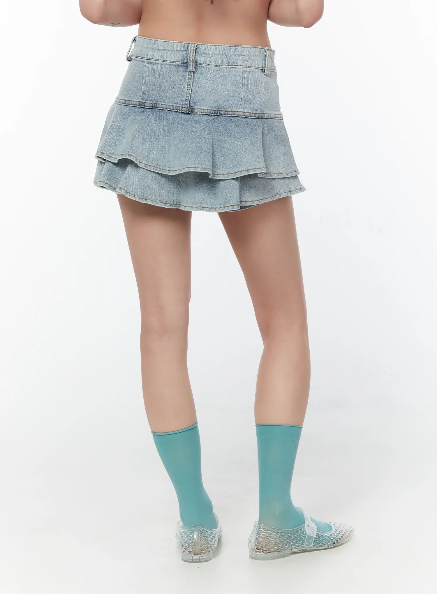 Layered Ruffle Denim Skirt CY514 - Image 7