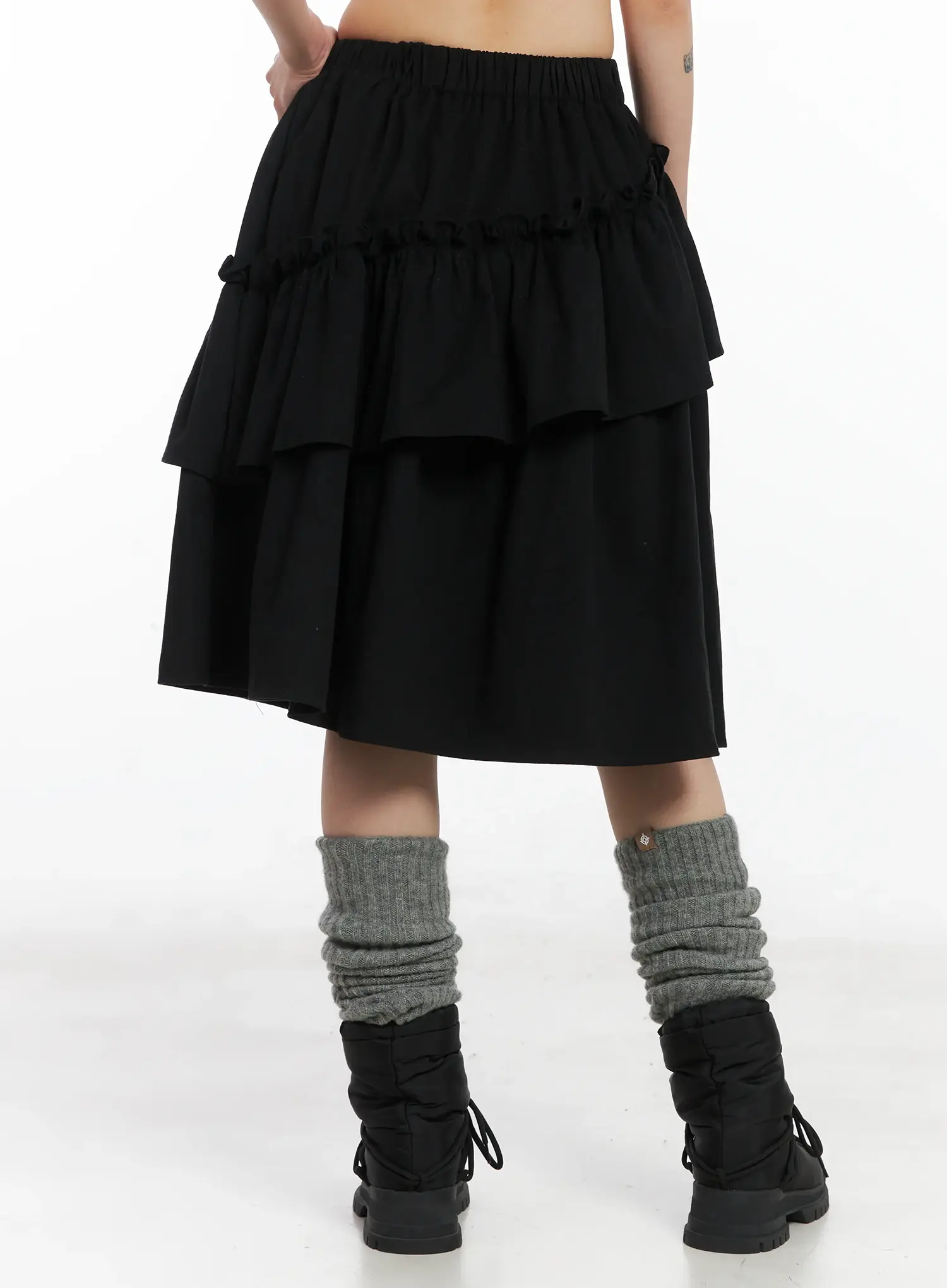 Layered Ruffle Flare Midi Skirt CD502 - Image 7