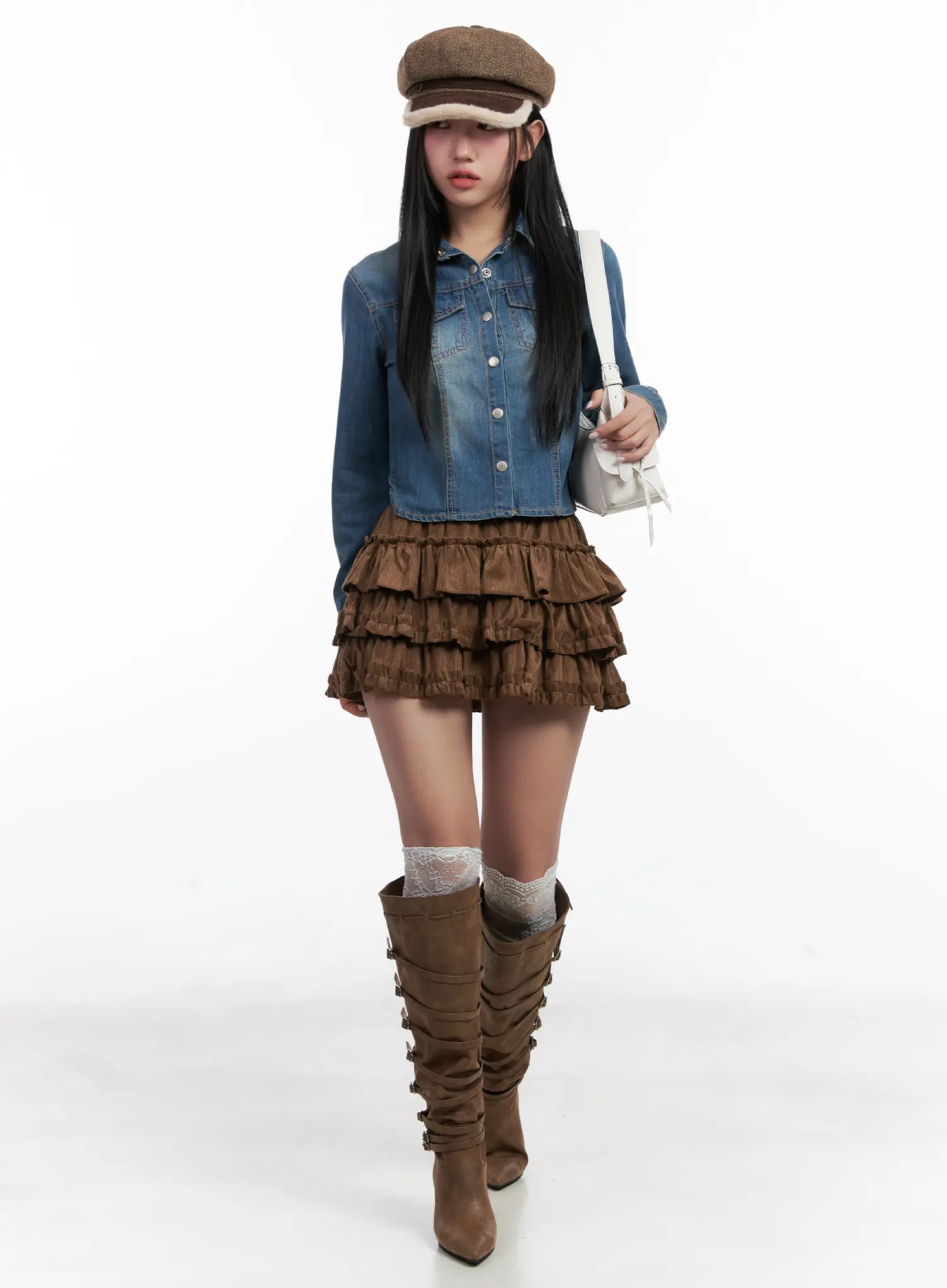 Layered Ruffle Mini Skirt CN528