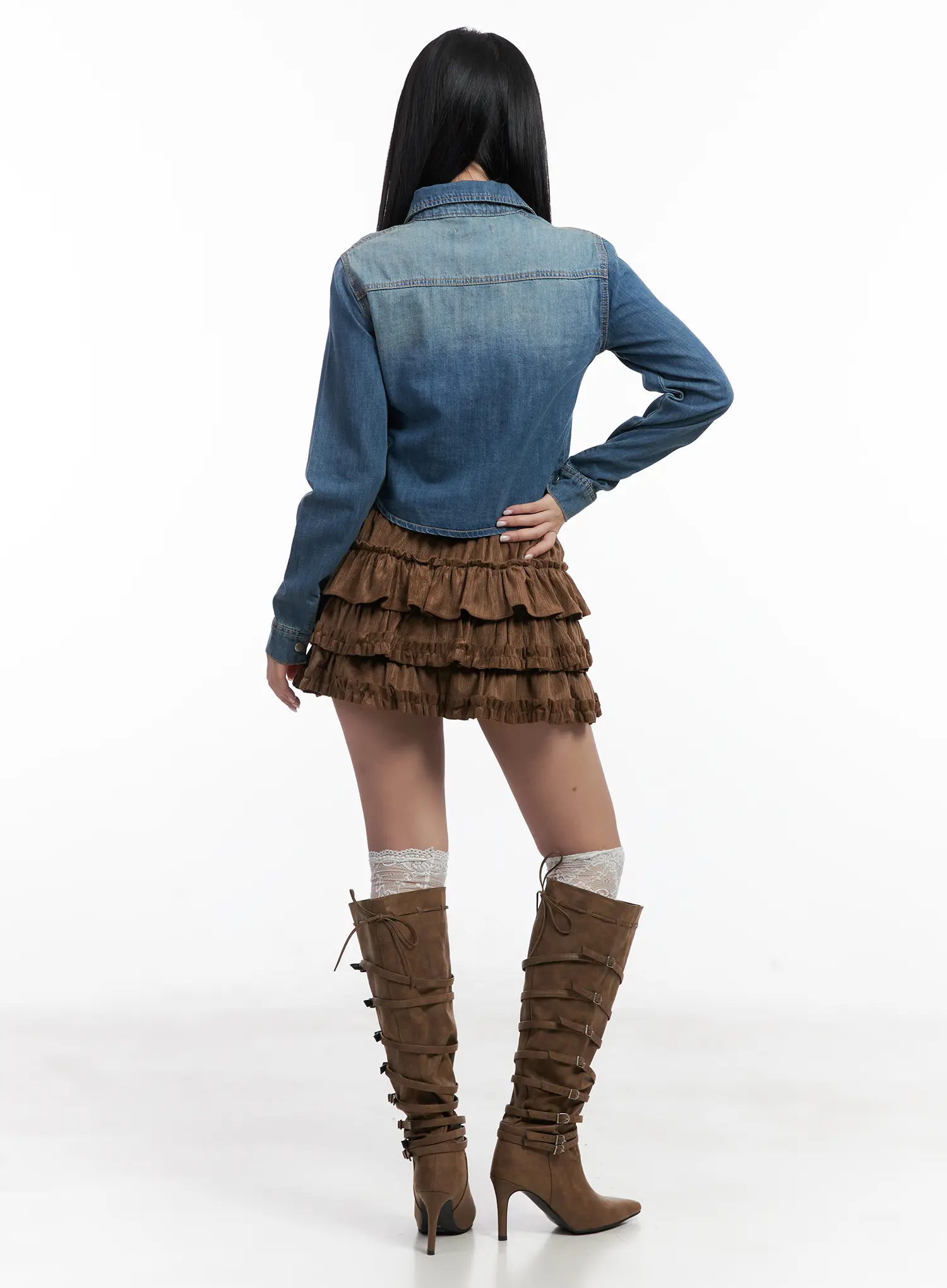 Layered Ruffle Mini Skirt CN528 - Image 8