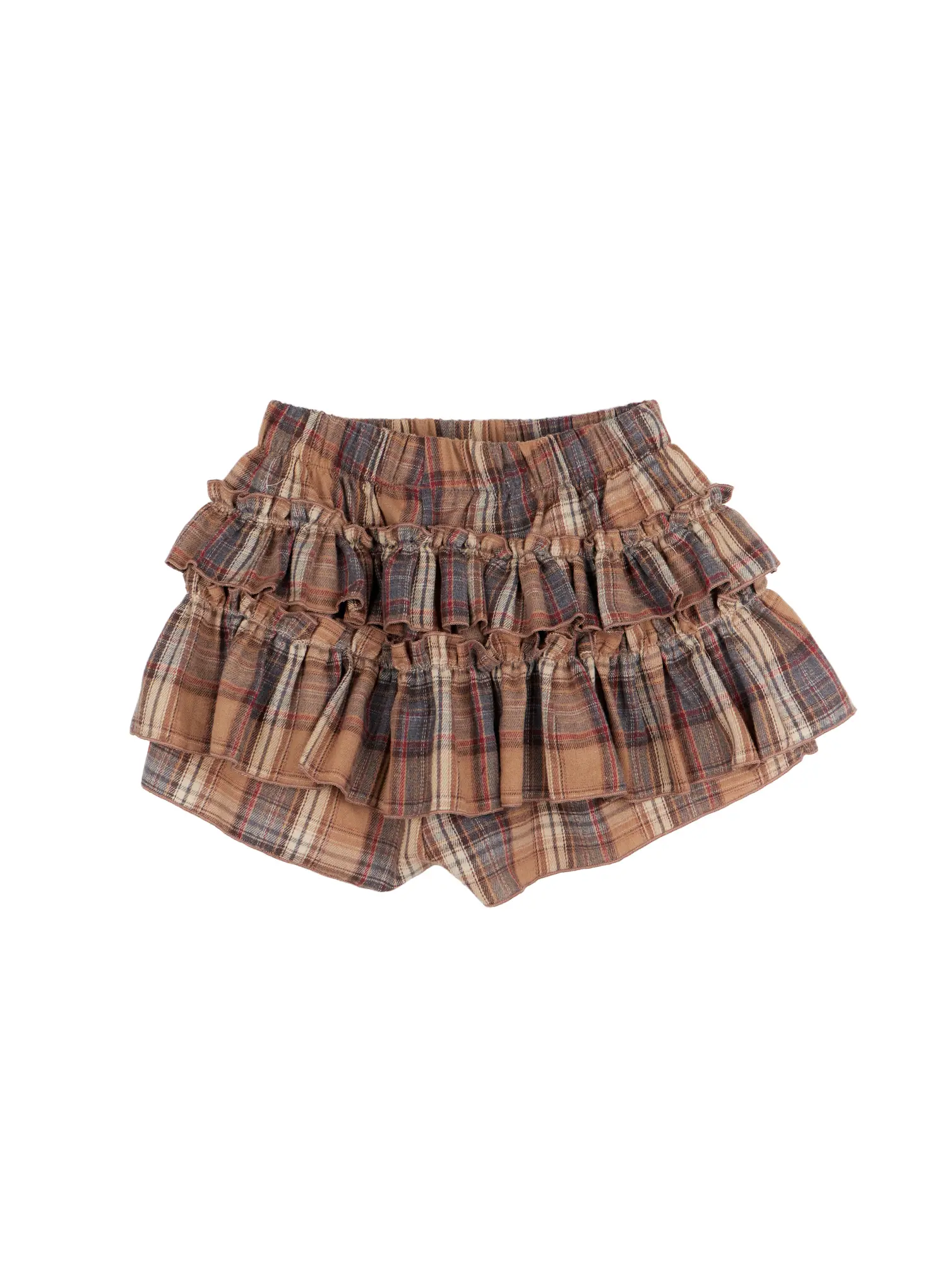 Layered Ruffle Plaid Mini Skirt CN525 - Image 11