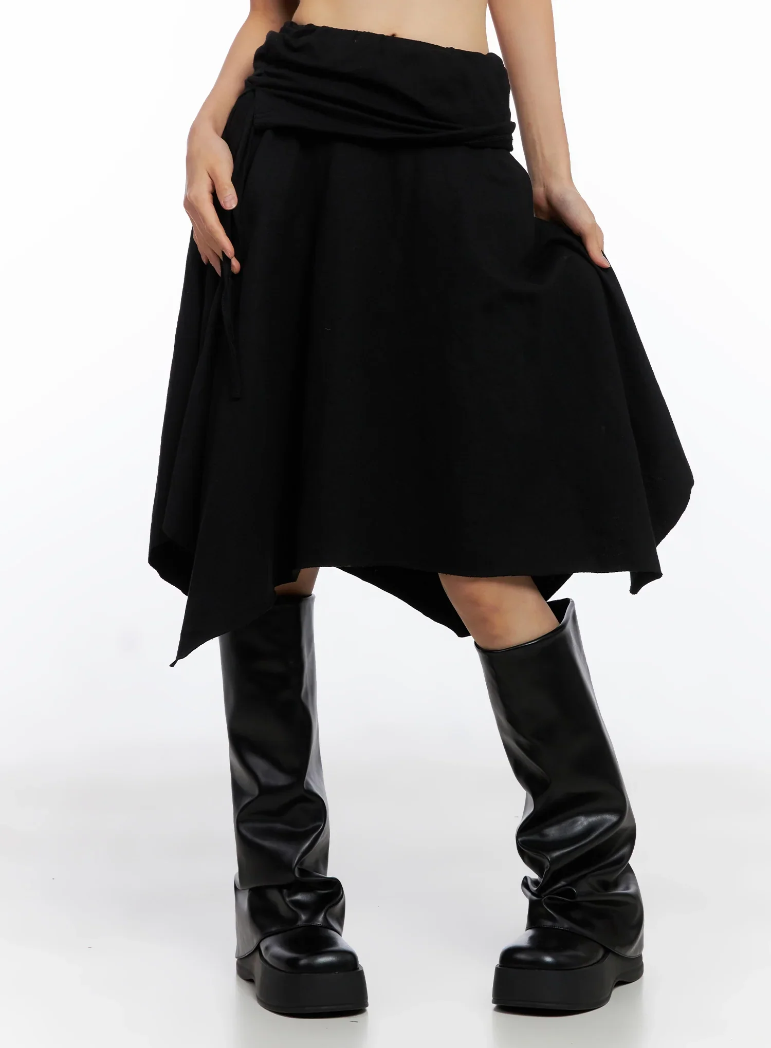 Layered Shirring Asymmetrical Skirt IO517 - Image 2