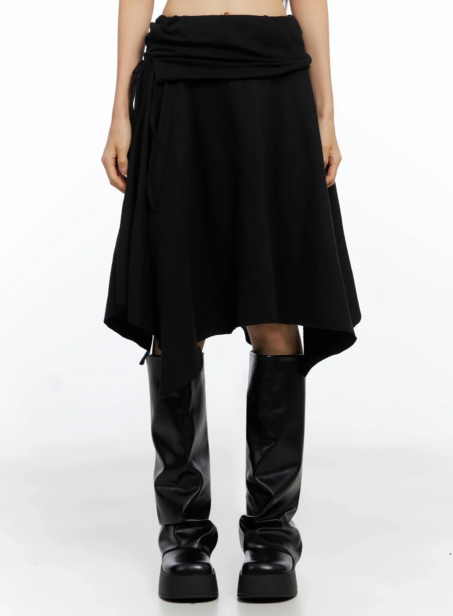 Layered Shirring Asymmetrical Skirt IO517 - Image 8