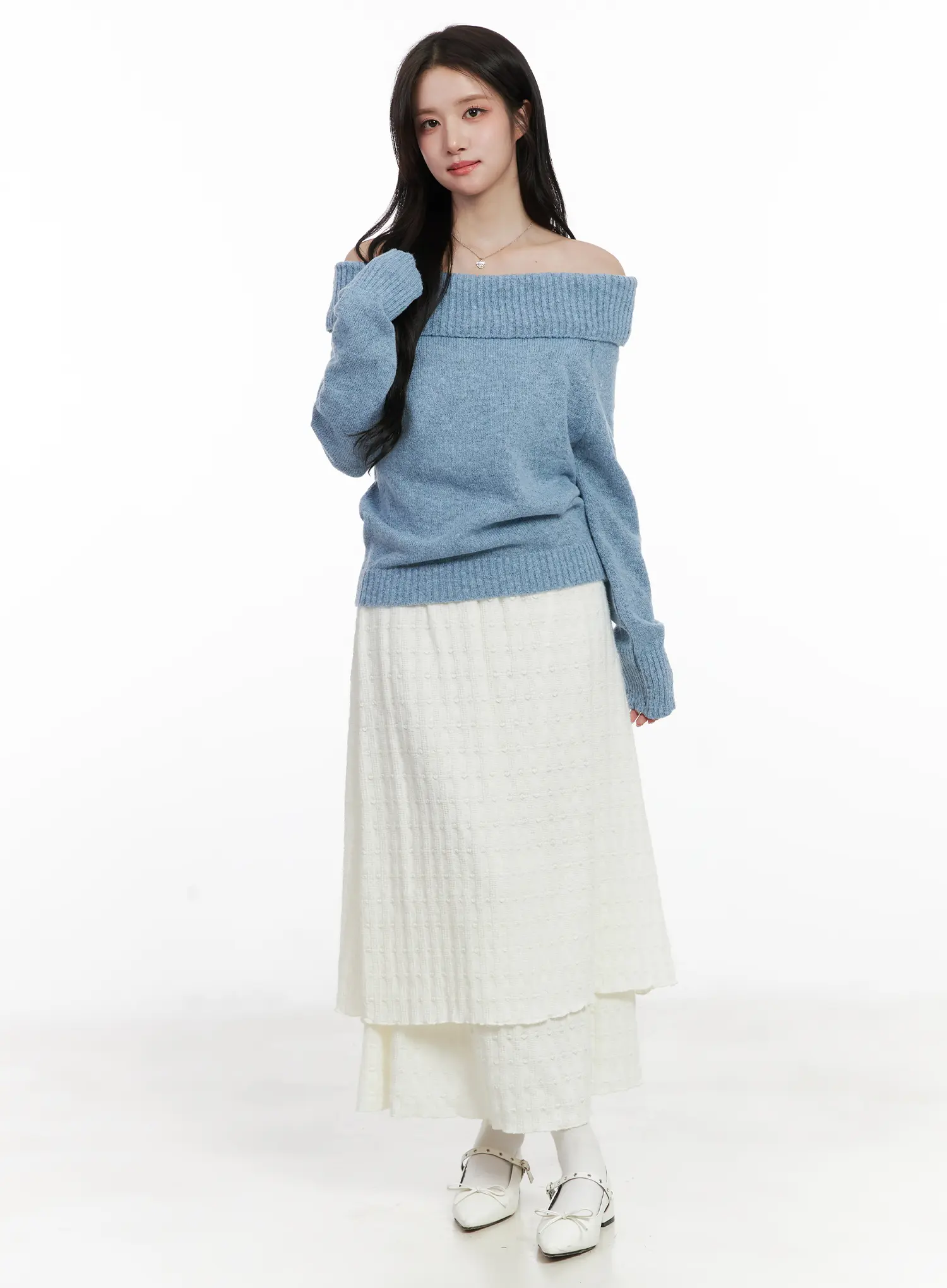 Layered Textured Maxi Skirt CN526 - Image 3
