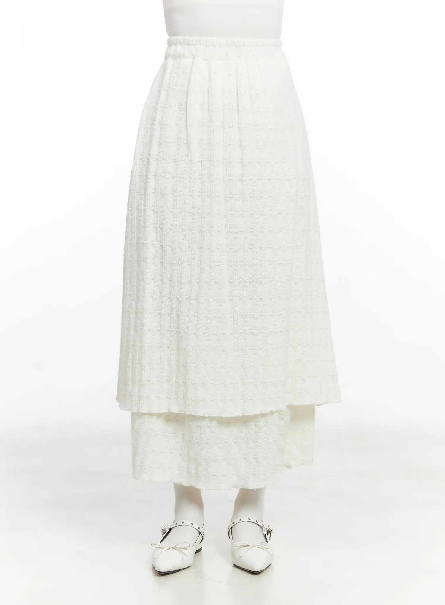 Layered Textured Maxi Skirt CN526 - Image 9