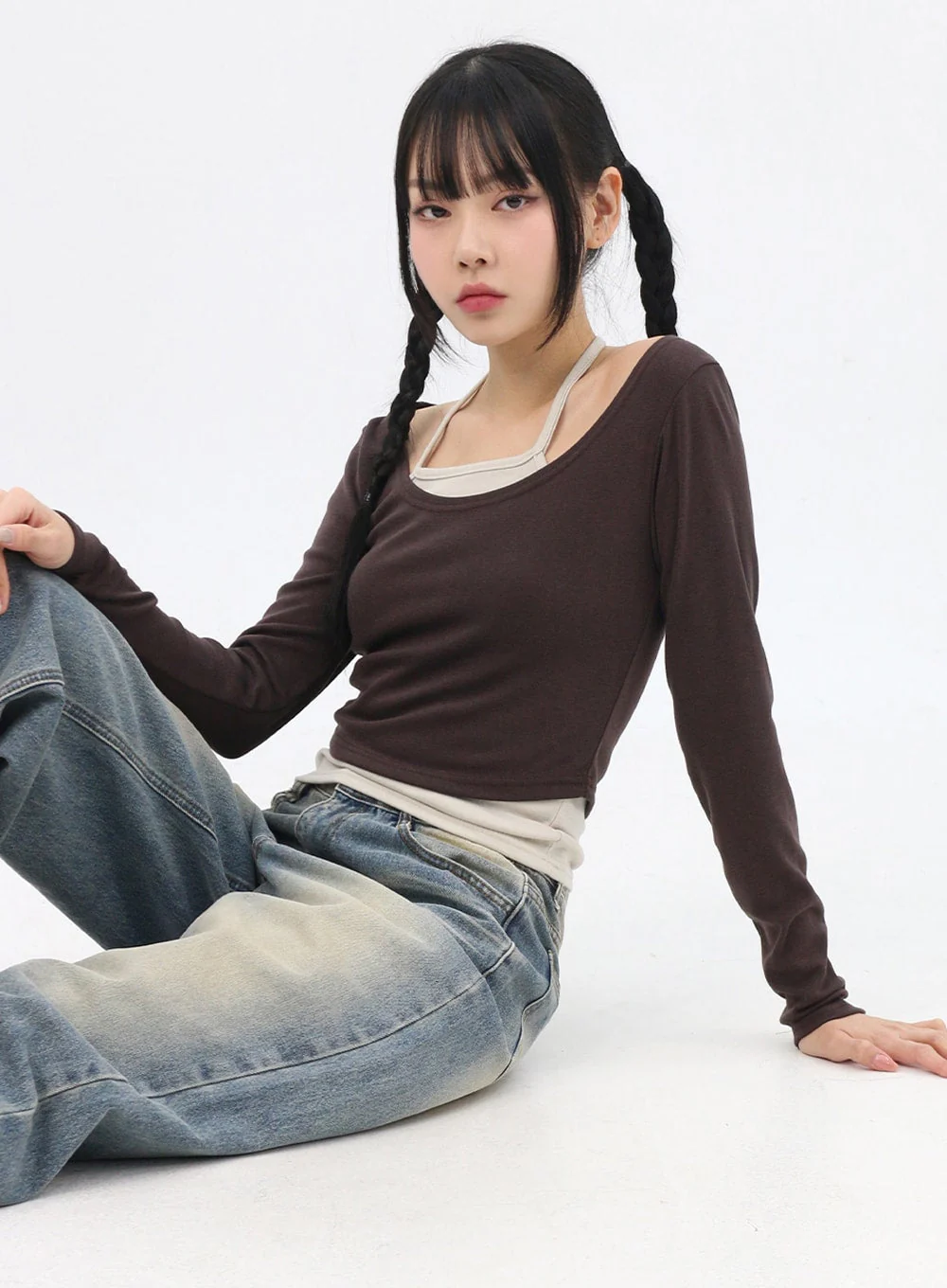 Layered U-Neck Tee IN314