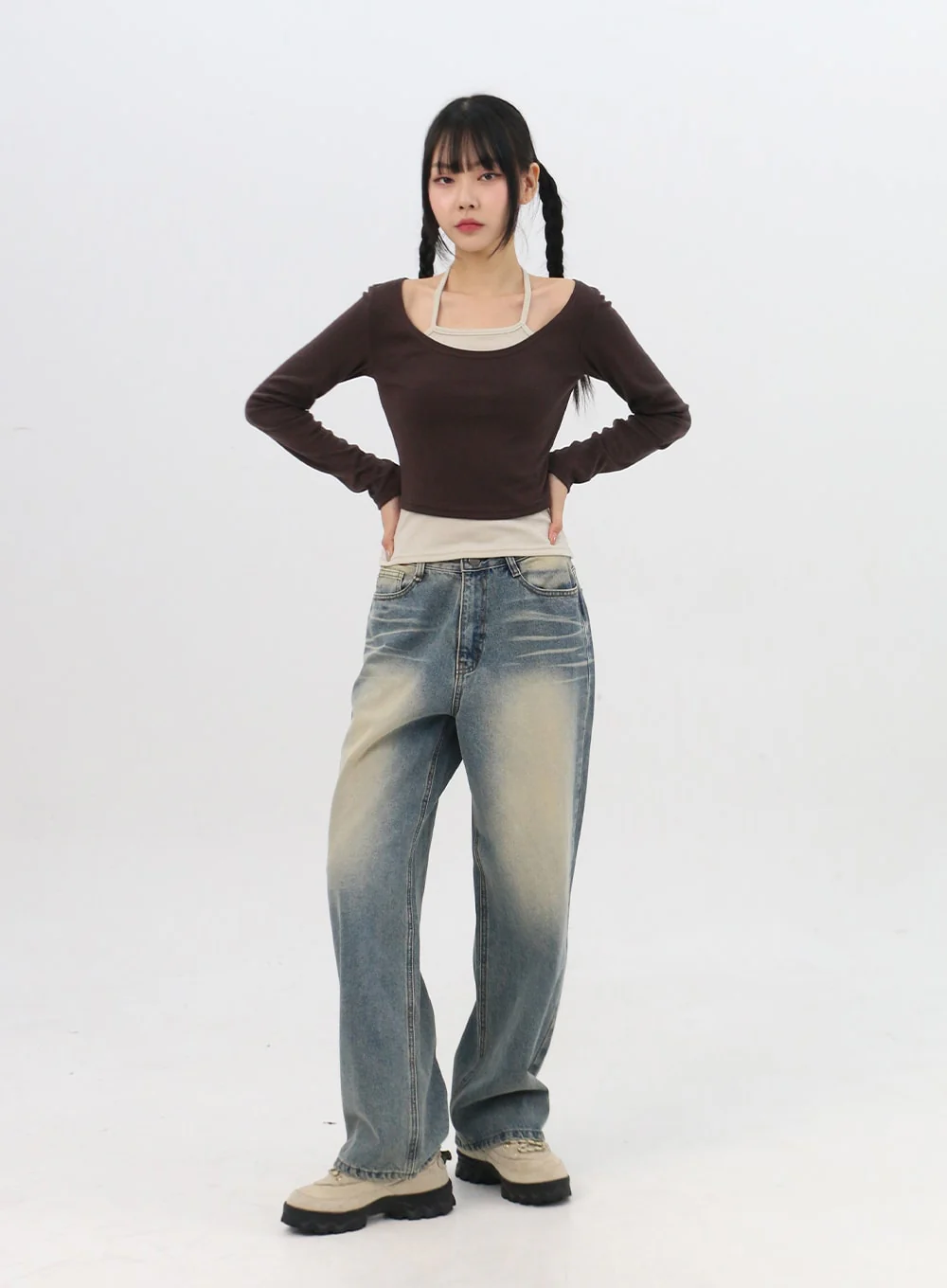 Layered U-Neck Tee IN314 - Image 3