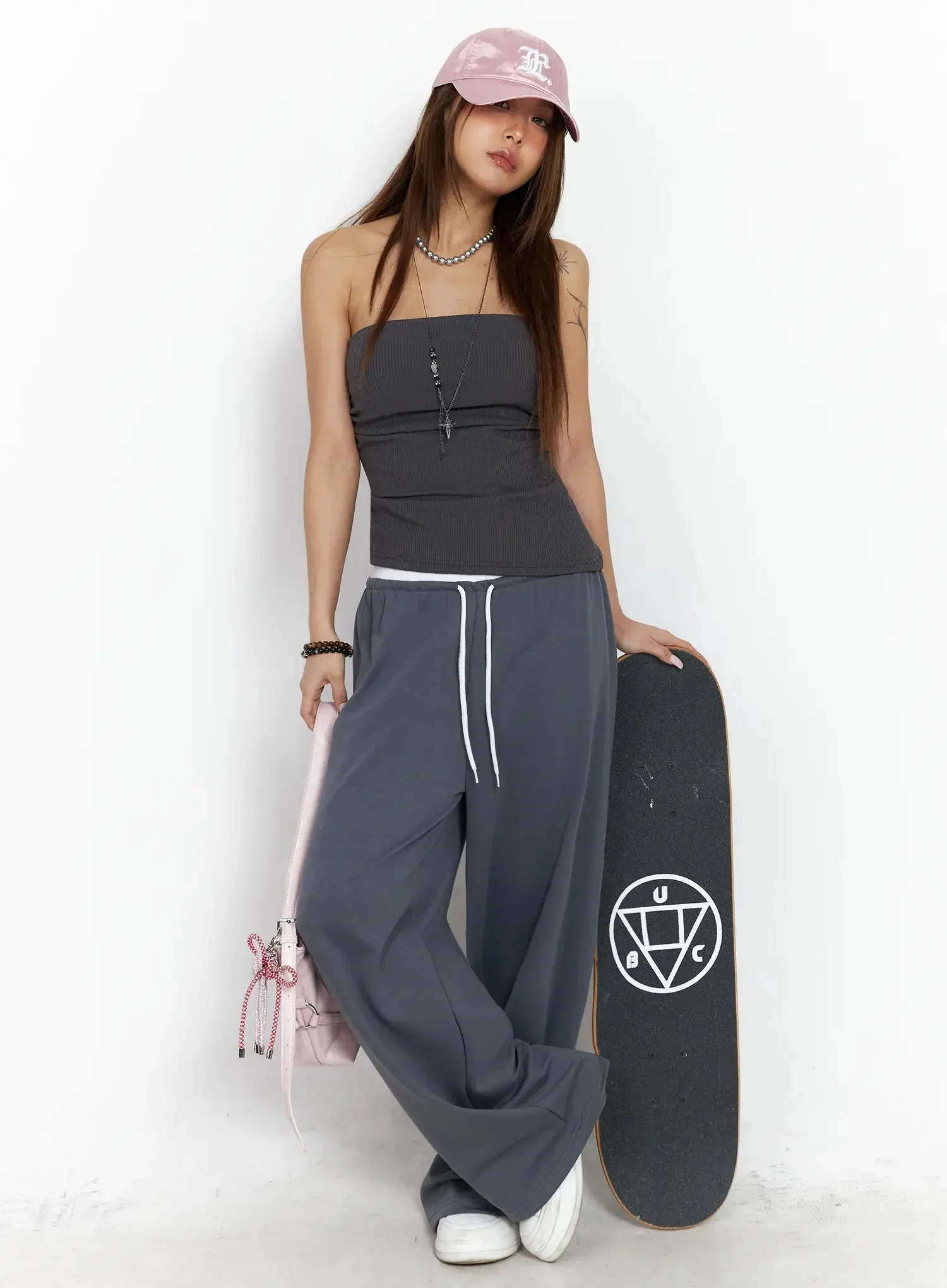Layered Wide Leg Sweatpants IY504 - Image 2