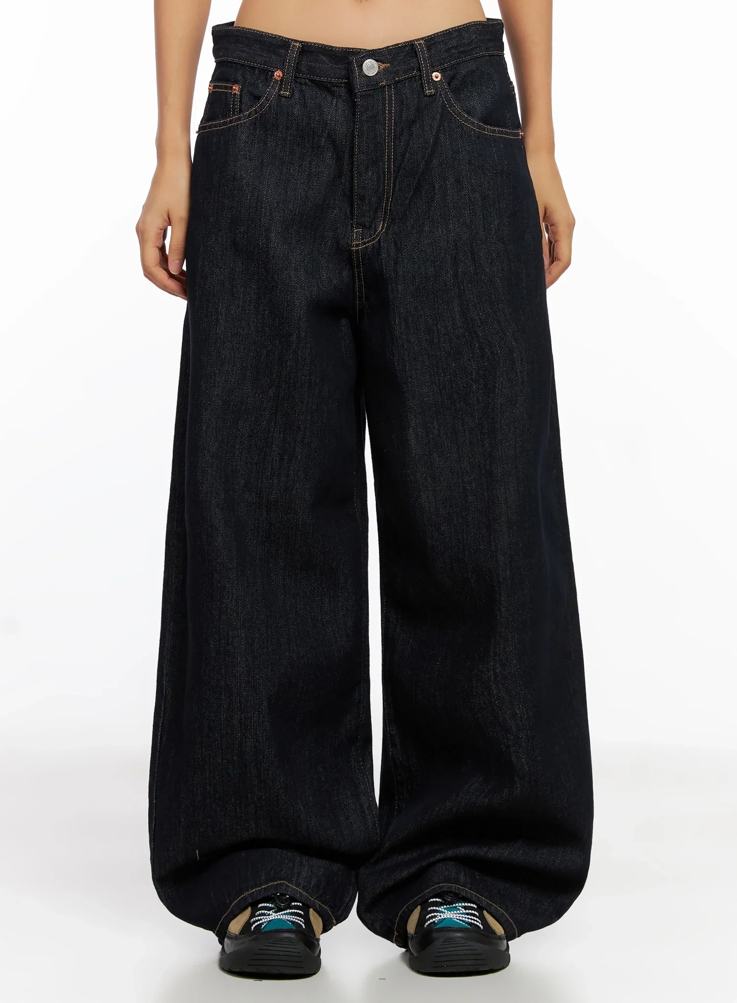 Lena Dark Wash Wide-Leg Jeans IG527 - Image 3