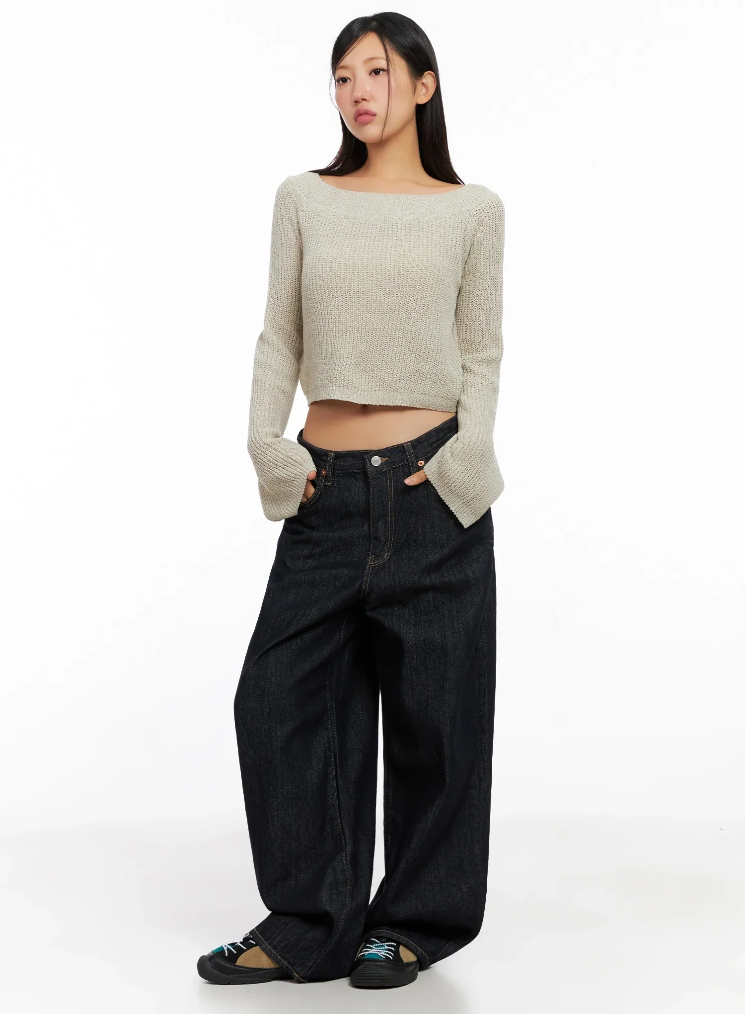 Lena Dark Wash Wide-Leg Jeans IG527 - Image 5