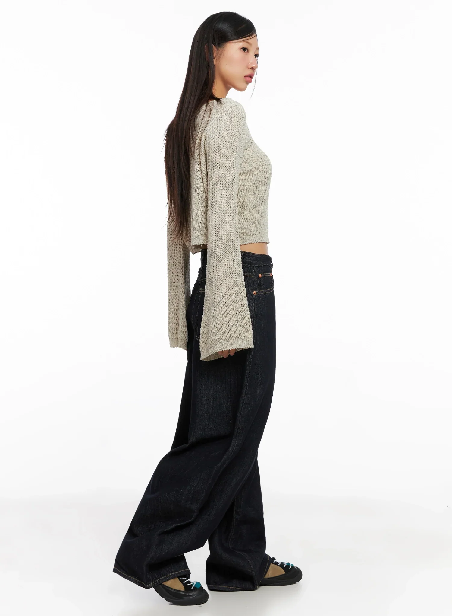 Lena Dark Wash Wide-Leg Jeans IG527 - Image 9