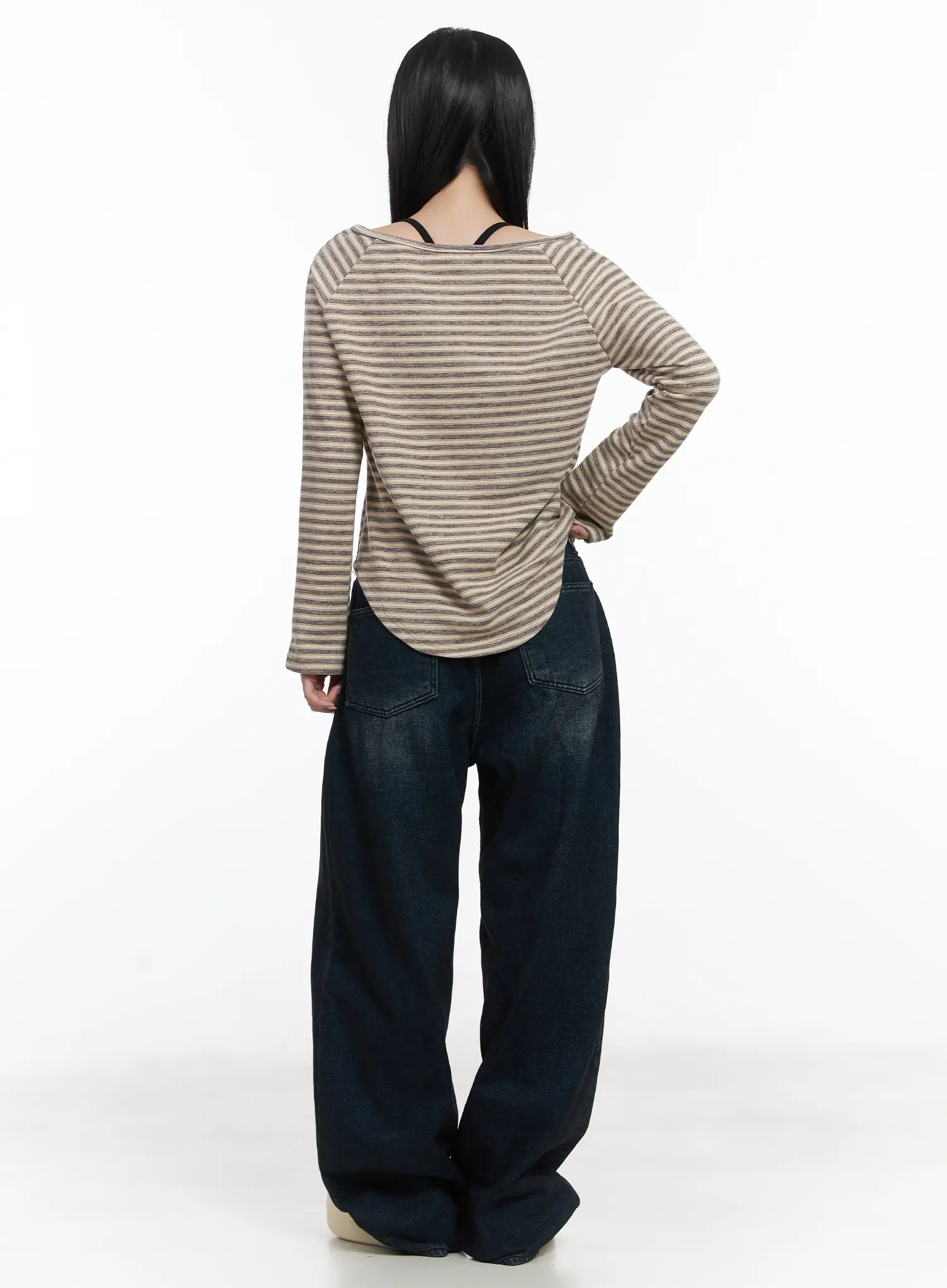 Lettie Fleece Pintuck Wide Leg Jeans CD529 - Image 4