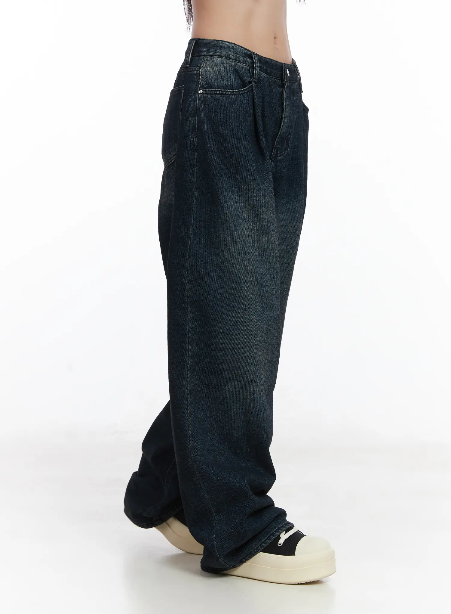 Lettie Fleece Pintuck Wide Leg Jeans CD529 - Image 6