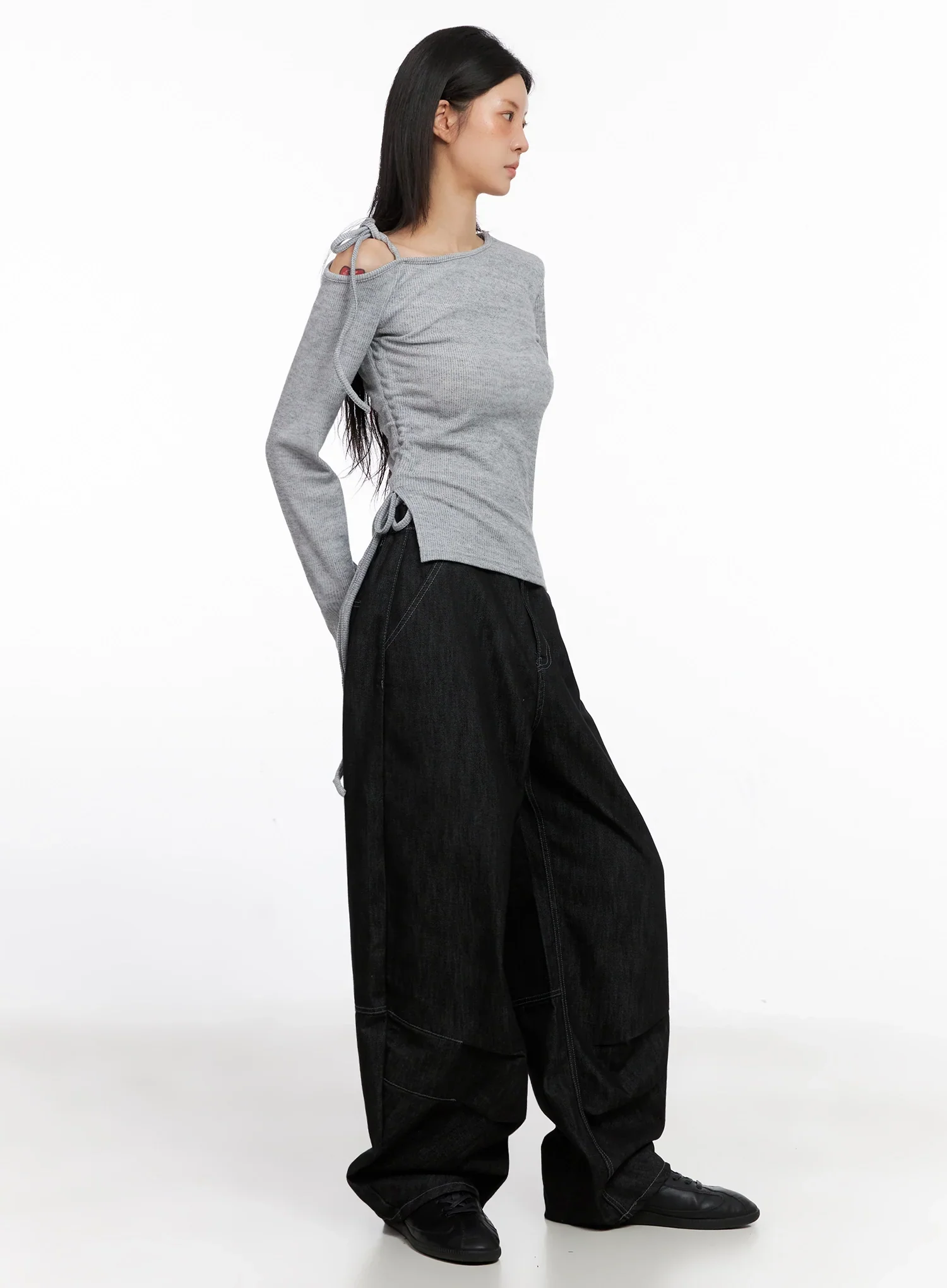 Leyla Pin-Tuck Wide-Leg Jeans IS515 - Image 12