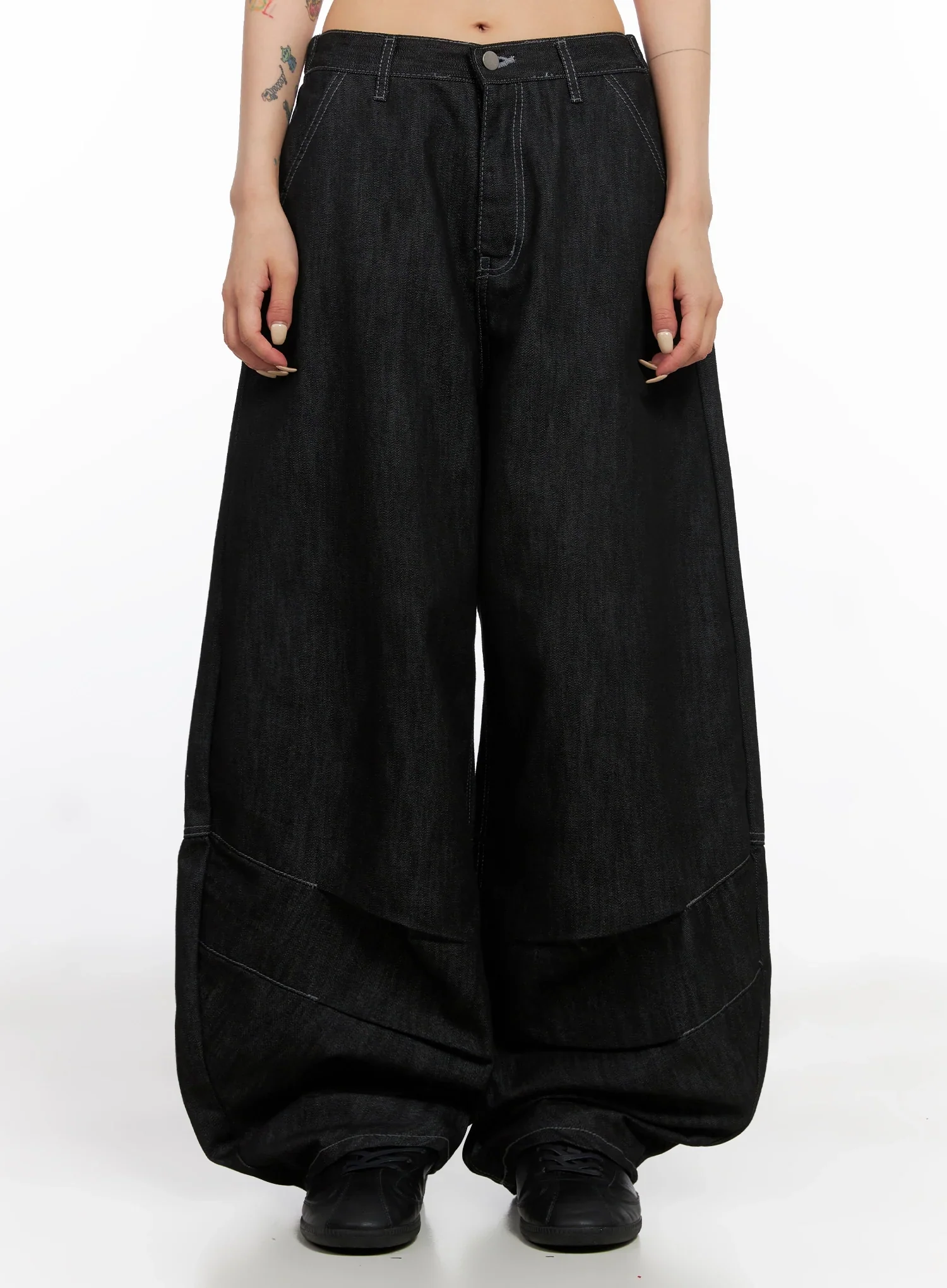 Leyla Pin-Tuck Wide-Leg Jeans IS515 - Image 4