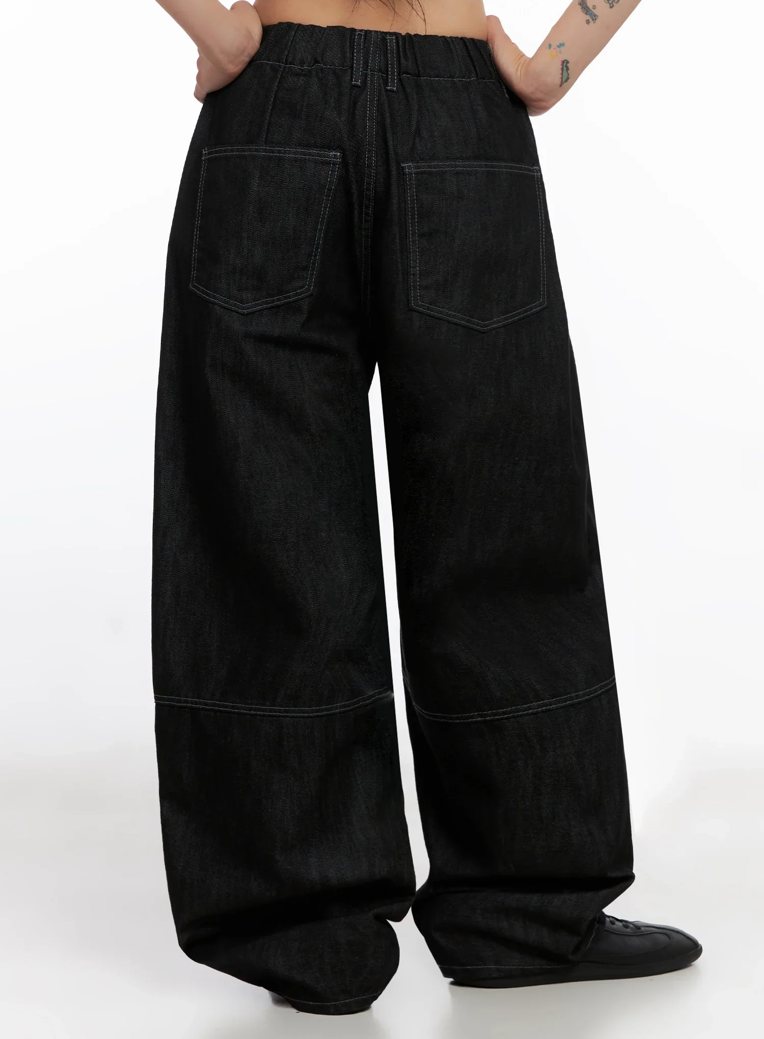 Leyla Pin-Tuck Wide-Leg Jeans IS515 - Image 9