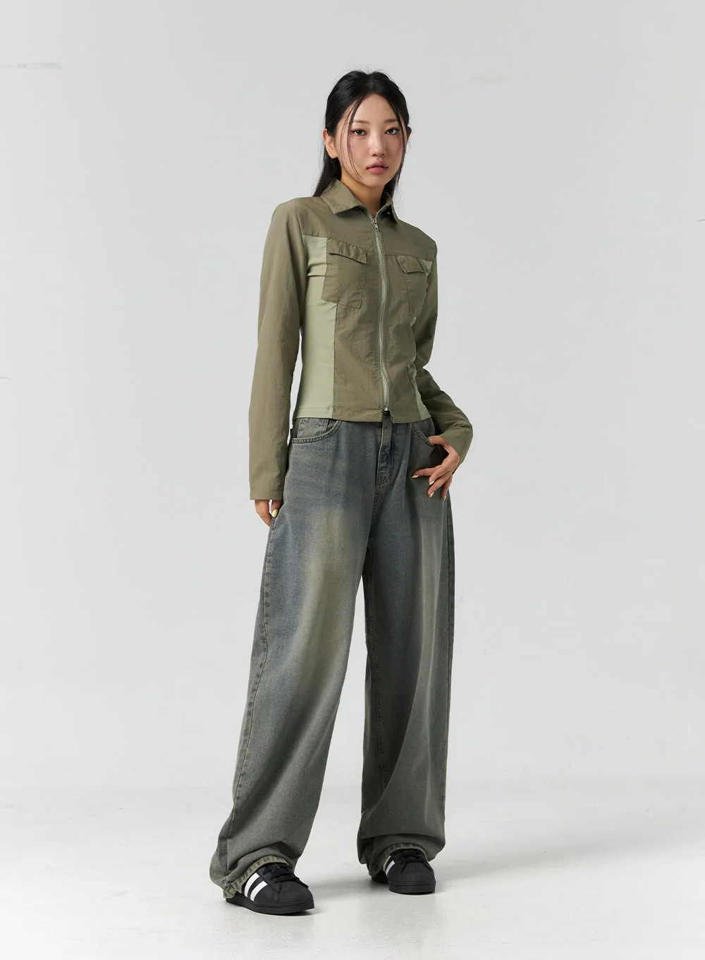 Light Wash Wide Leg Jeans CS303 - Image 7