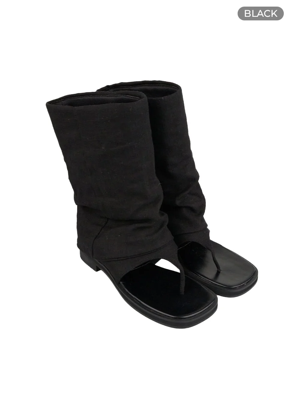 Linen Open-Toe Midi Boots CL410 - Image 5
