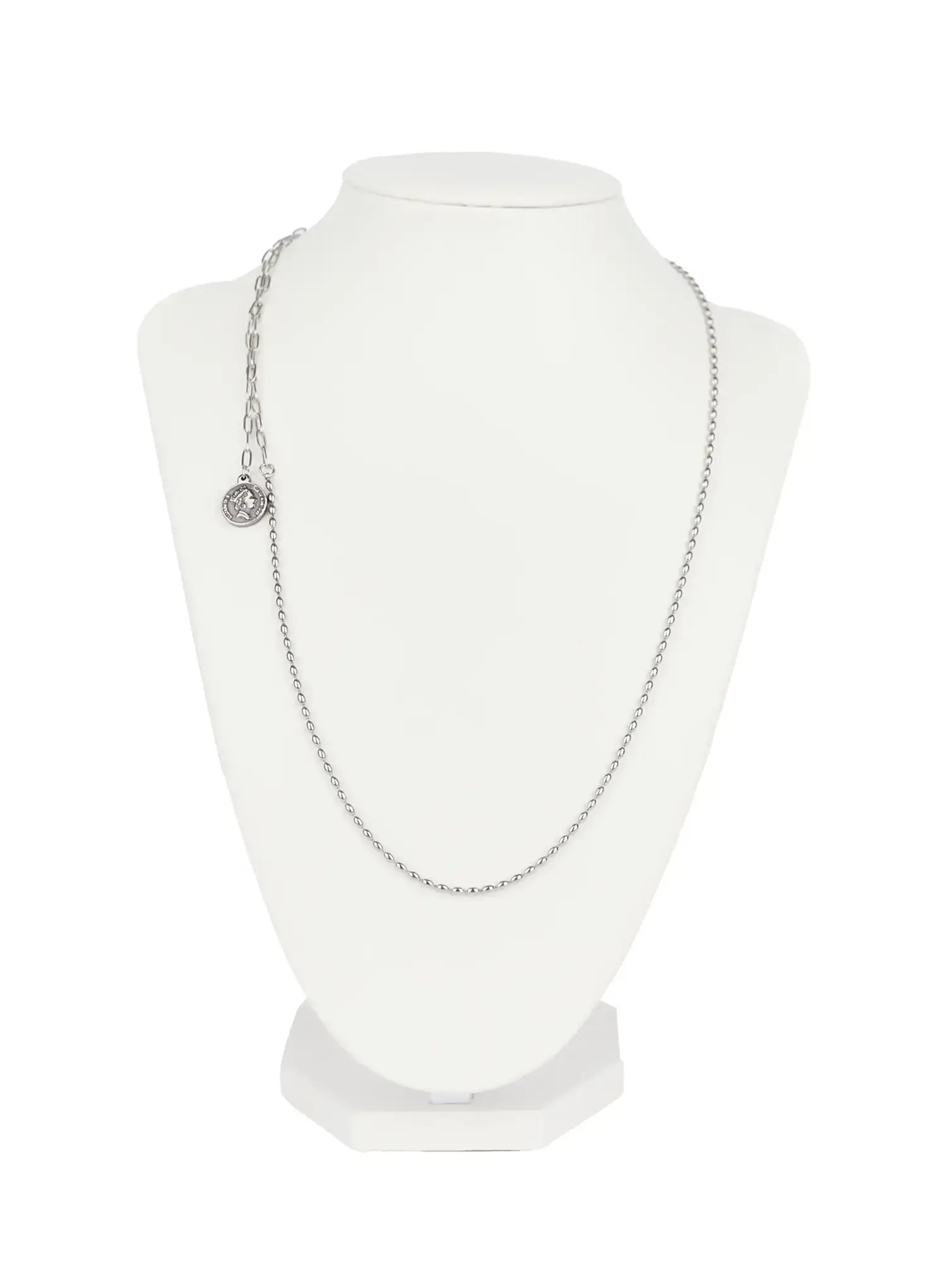 Long Coin Drop Necklace CO503 - Image 3