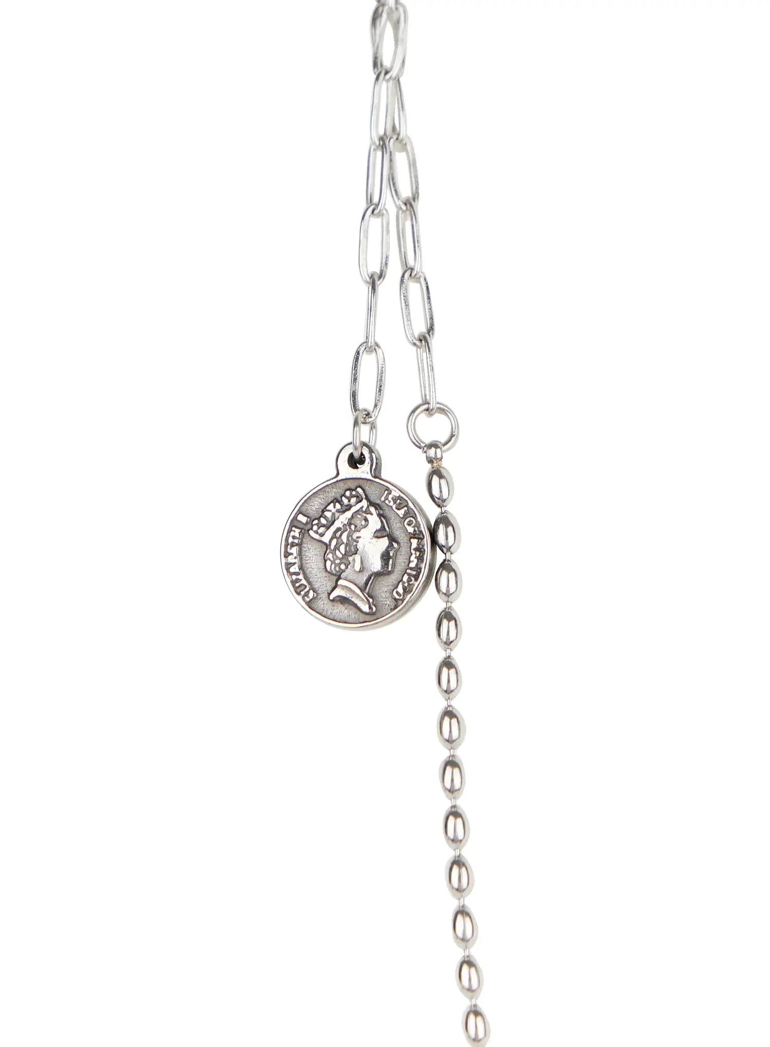 Long Coin Drop Necklace CO503 - Image 4